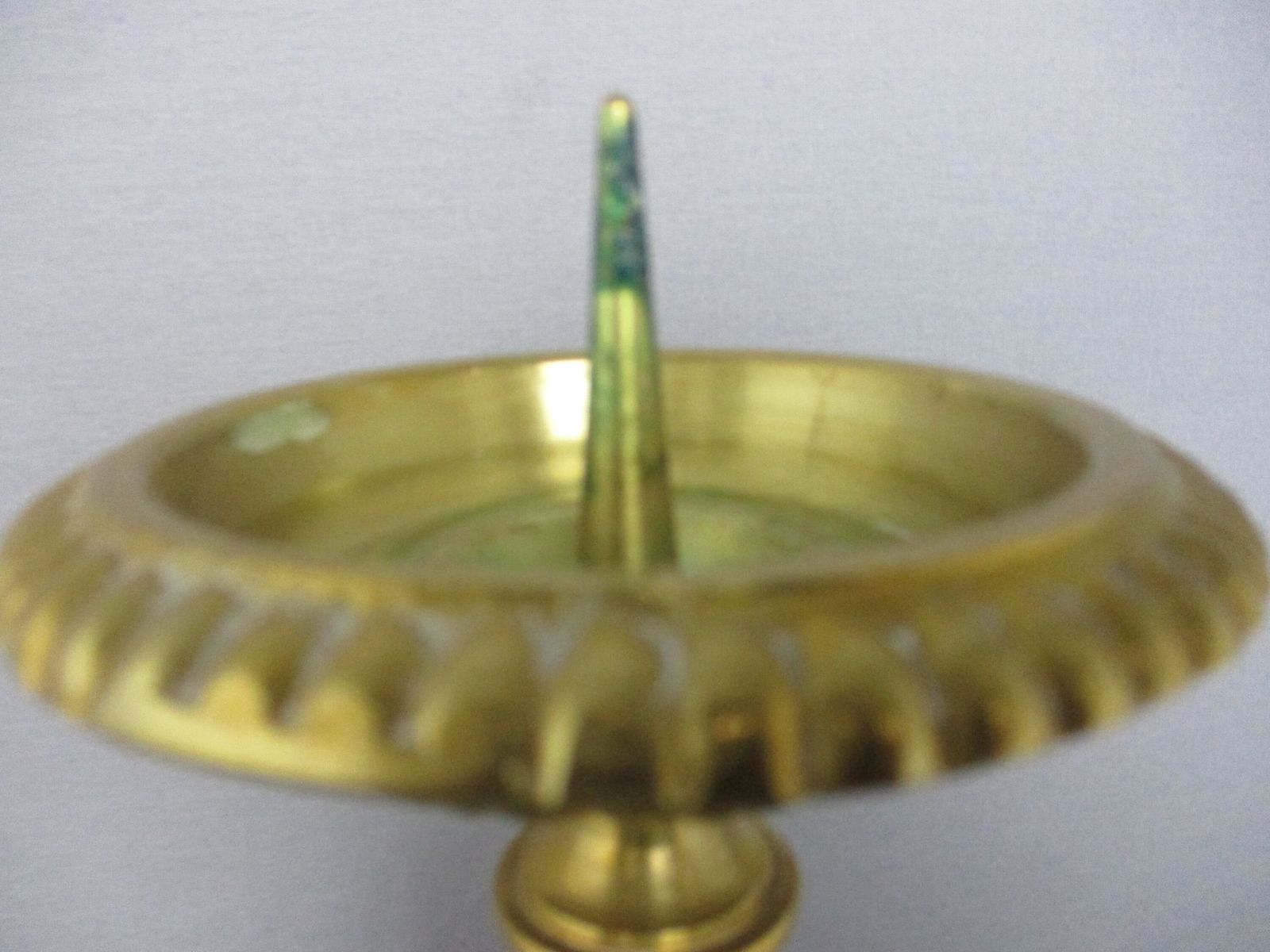 Gothic Large Candle Stick Candle Holder Brass Angel Faces Twisted Stem Gorgeous photo for sale