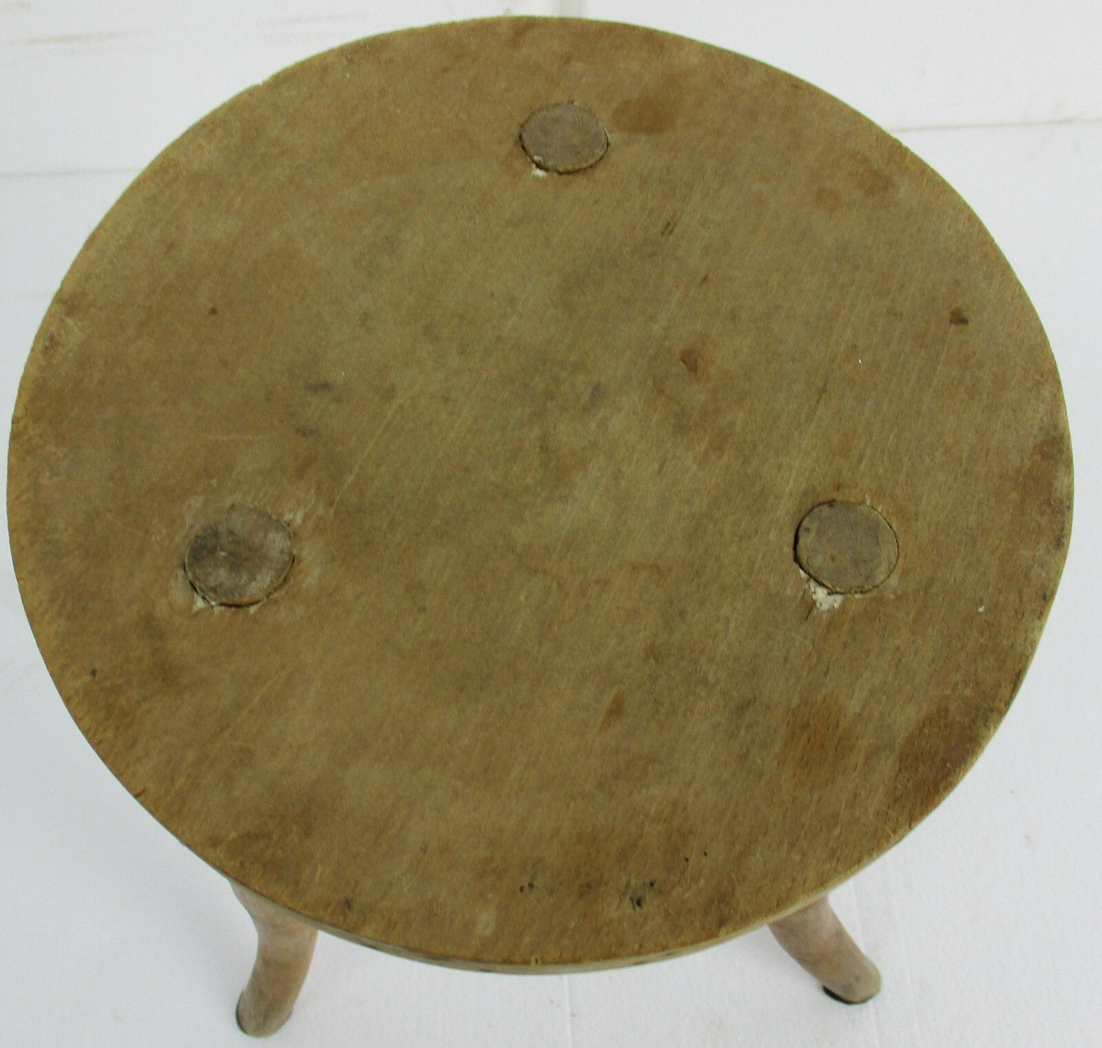 Antique Hand Carved Wood Tripod Milking Stool Pedestal Table Plant Stand Funky photo 167.0