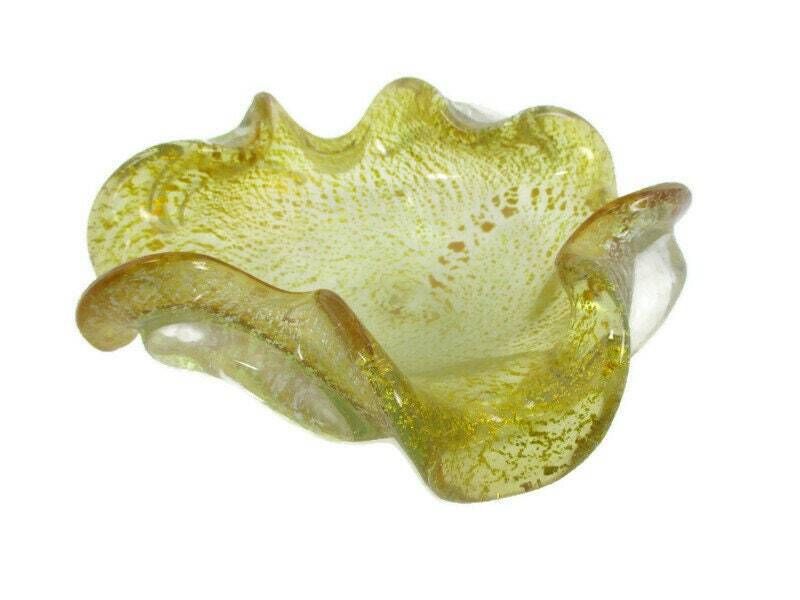 Vintage 1950/60 Murano Zebrati Ercole Barovier Of Barovier & Toso Art Glass Bowl