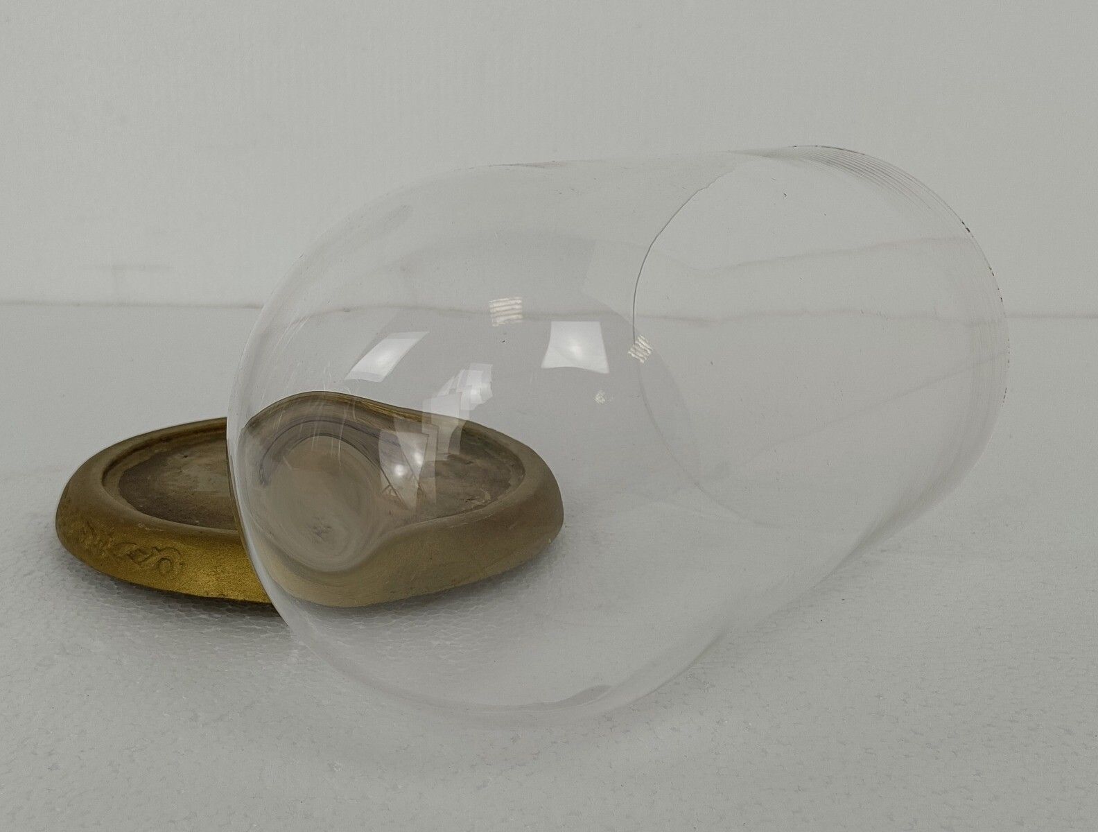 Vintage Round Hand Blown Glass Dome Globe Steampunk Display Doll Clock 9.84" photo Home Decor