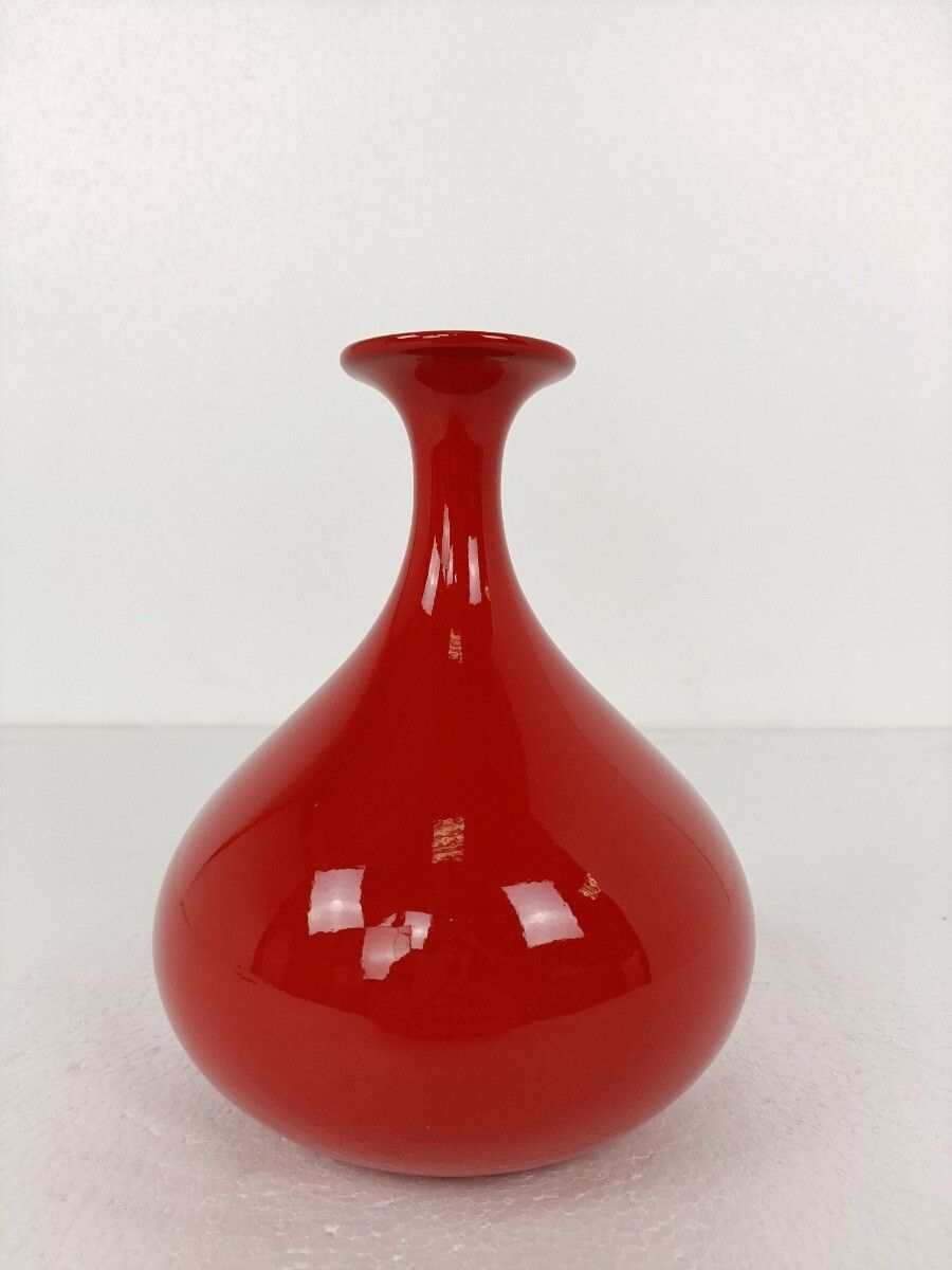 Pino Spagnolo Design Post Modern Vase  Sicart Italy Space Age Modernist Red 70s photo furniture
