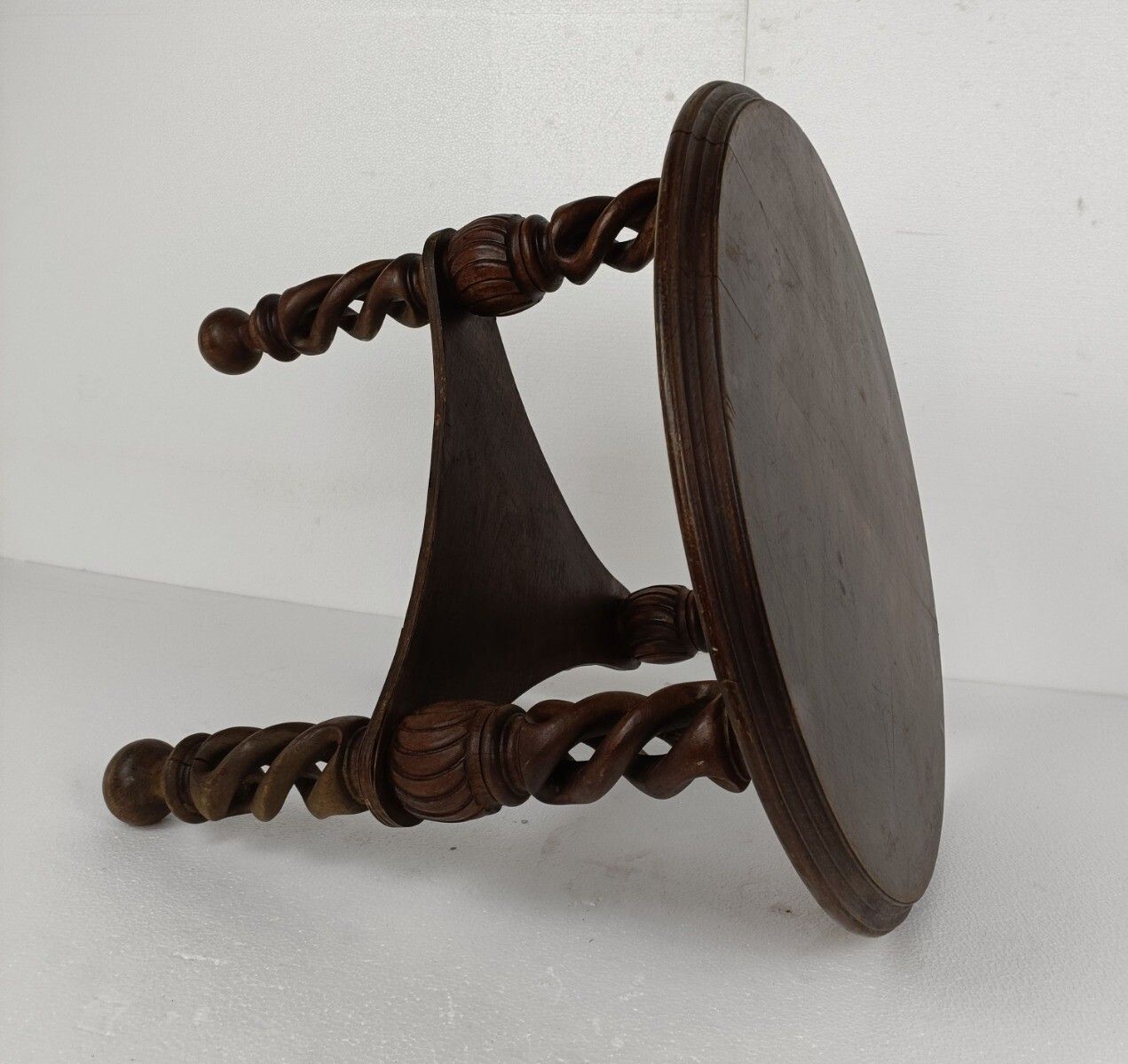 Open Barley Twist Wooden Side Display Coffee Table Pedestal Plant Stand photo buy