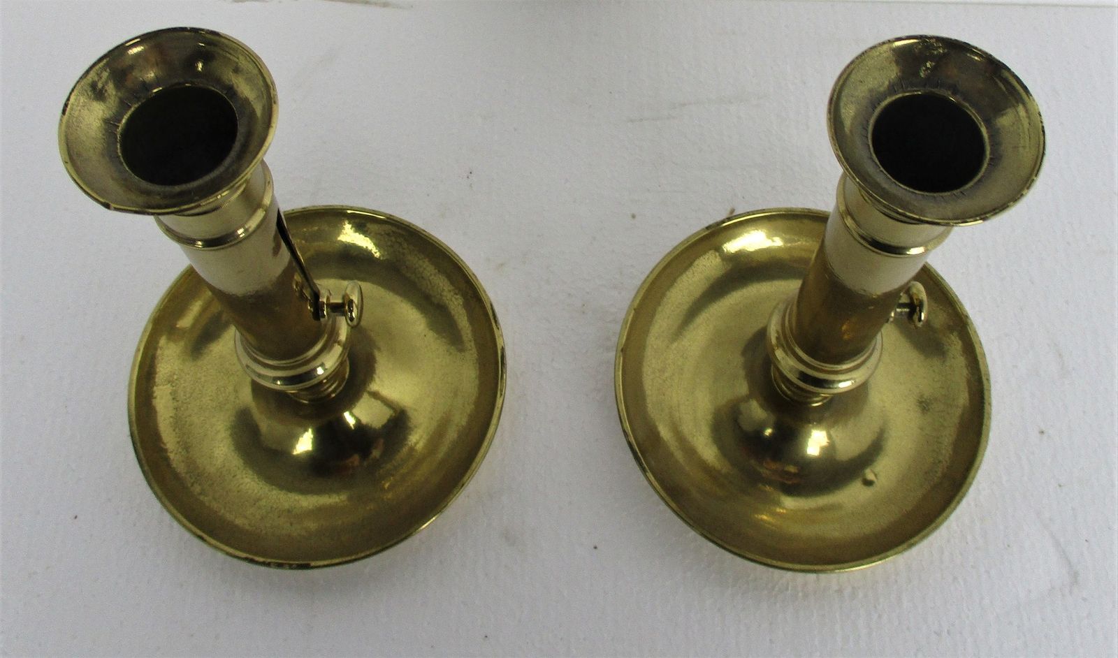 Couple Vintage Candle Sticks Candle Holders Brass Sliding Candle Holders photo 125.0