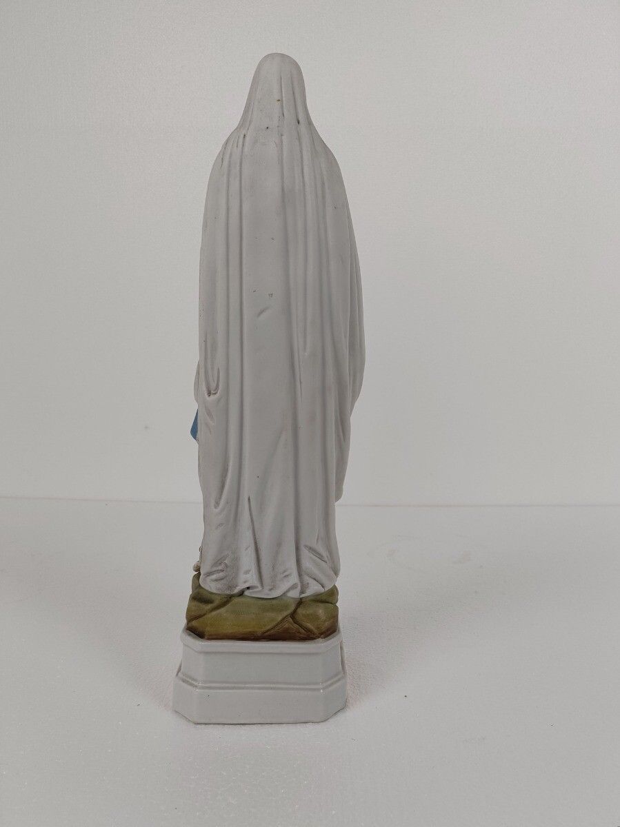 Porcelain Bisque Statue Virgin Mary Our Lady Of Lourdes French  Gorgeous Collect photo Art