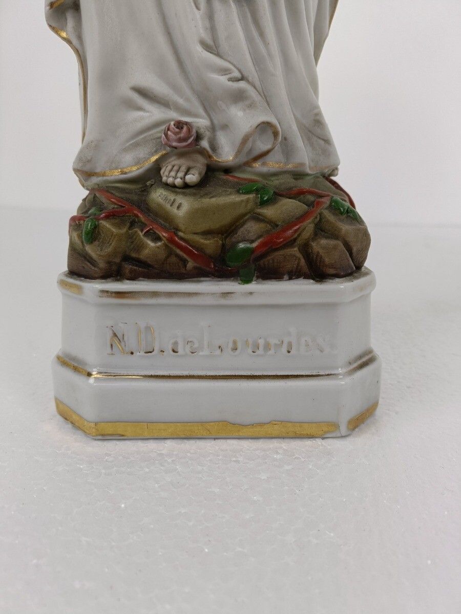 photo furniture Porcelain Bisque Statue Virgin Mary Our Lady Of Lourdes French  Gorgeous Collect