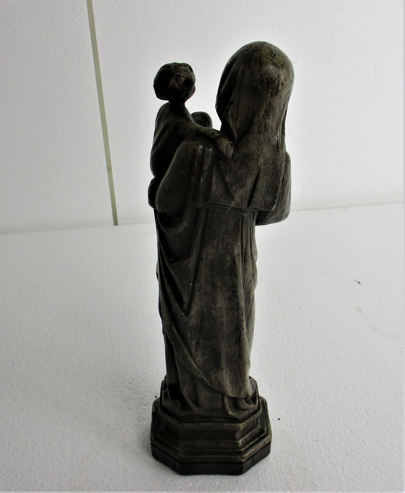 Statue Virgin Mary Madonna Notre Dame Our Lady  Infant Jesus Child  Plaster  S photo 61.0