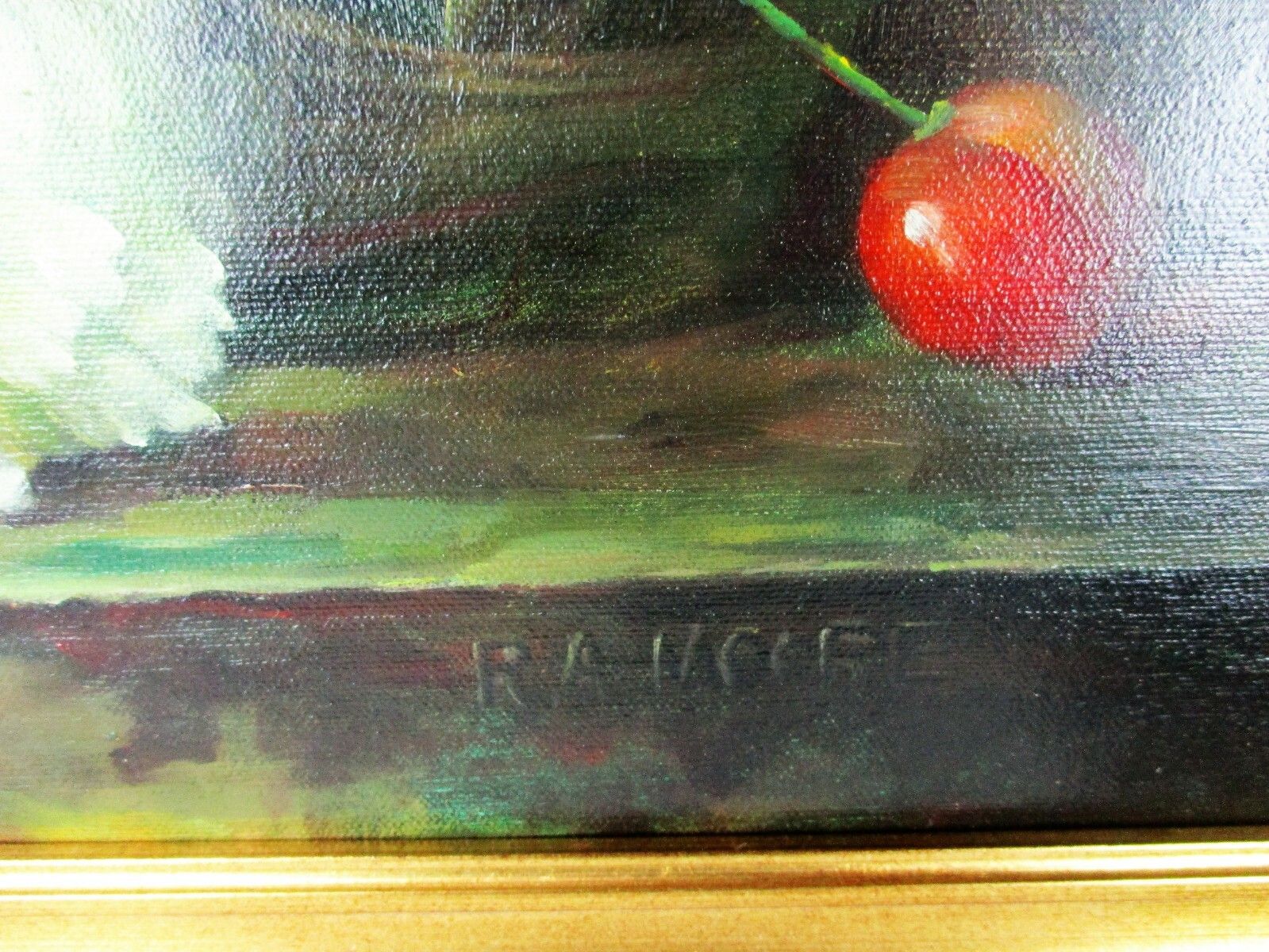 Large Oil Painting  Canvas Framed Gorgeous Frame Signed Still Life Bouquet photo Art