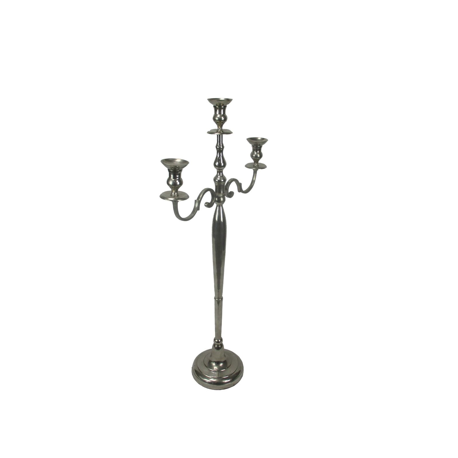 Xl Candle Holder Candlestick Candelabra 3 Arm Church Altar Monastery Silver Plat photo for sale