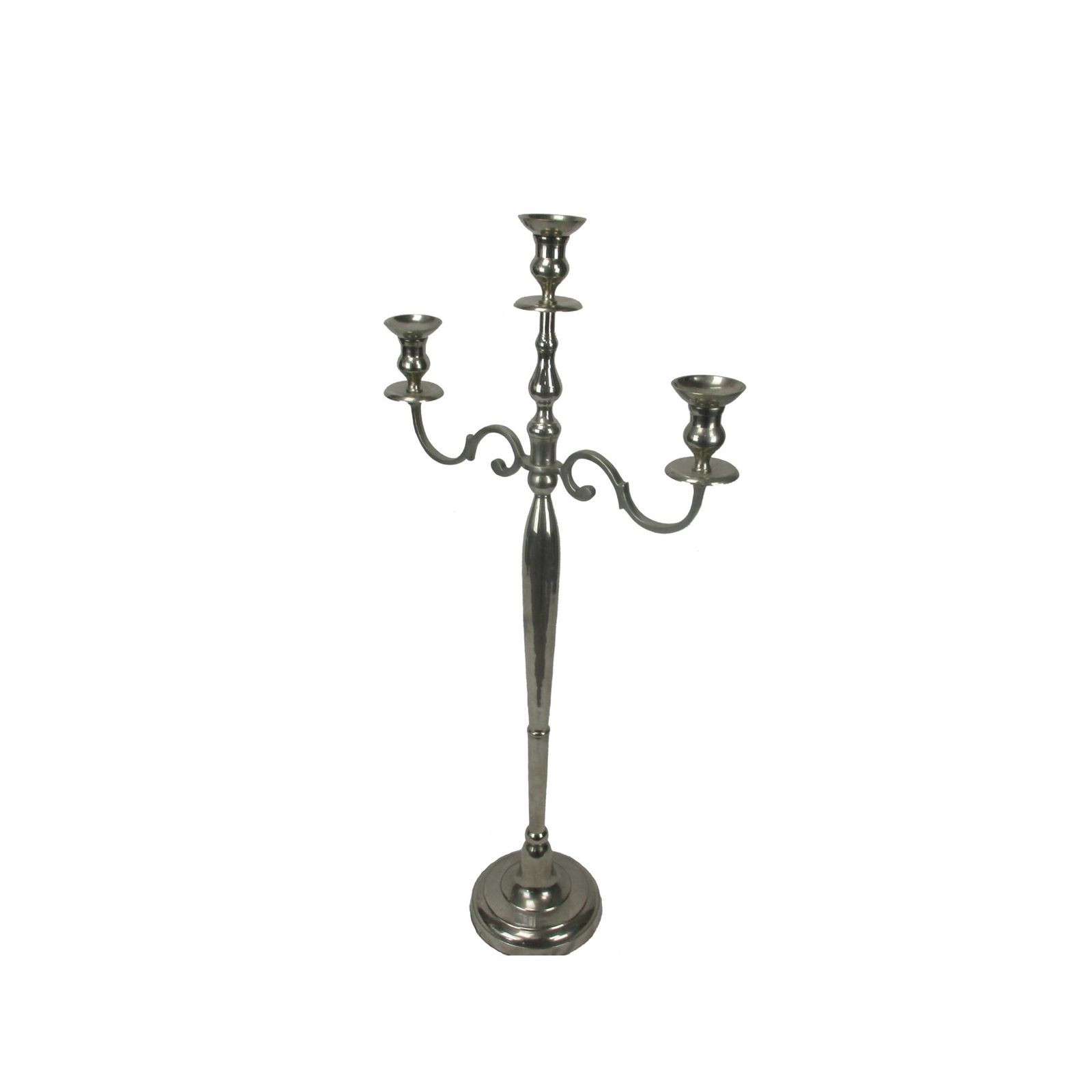 Xl Candle Holder Candlestick Candelabra 3 Arm Church Altar Monastery Silver Plat photo Home Decor