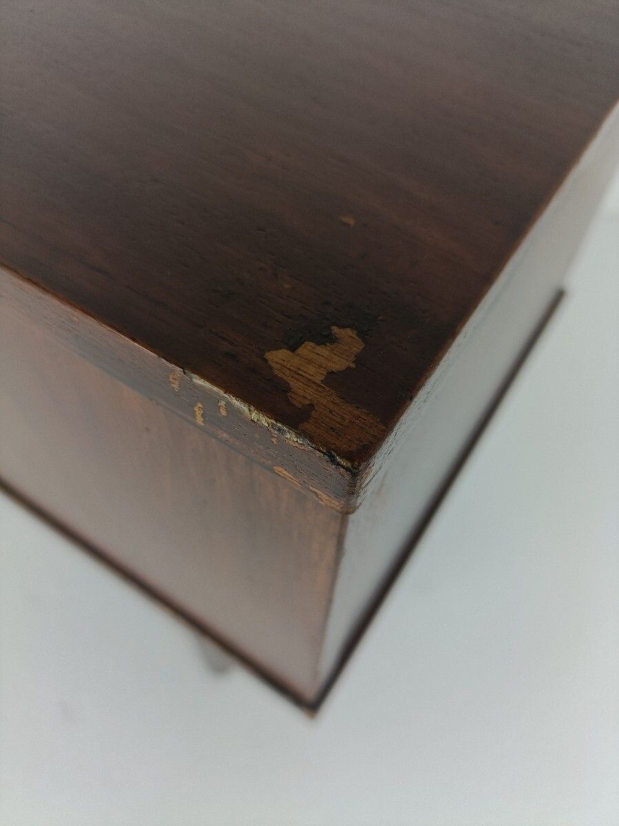 Furniture Vintage Retro Modernist Wooden Nightstand Cabinet End Table Funky Iron Legs photo