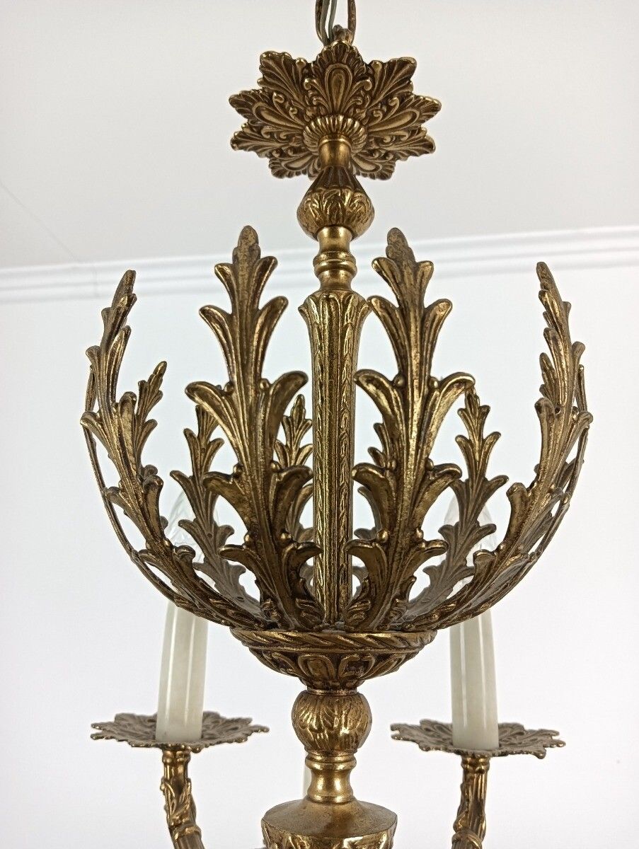 Gorgeous Ornate Brass Spanish Style Chandelier 12 Lights Arm Vintage photo buy