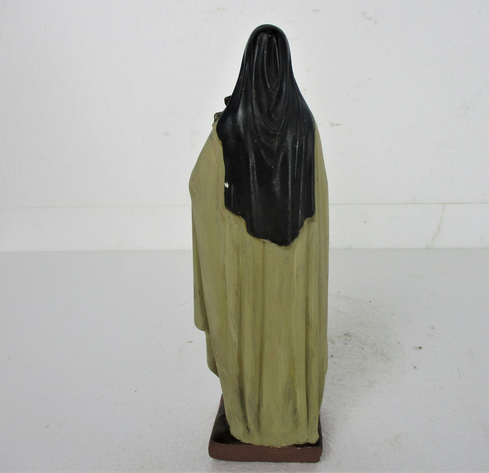 Vintage Statue Plaster Saint Therese Lisieux Holy Face Little Flower Of Jesus Ch photo vinterior