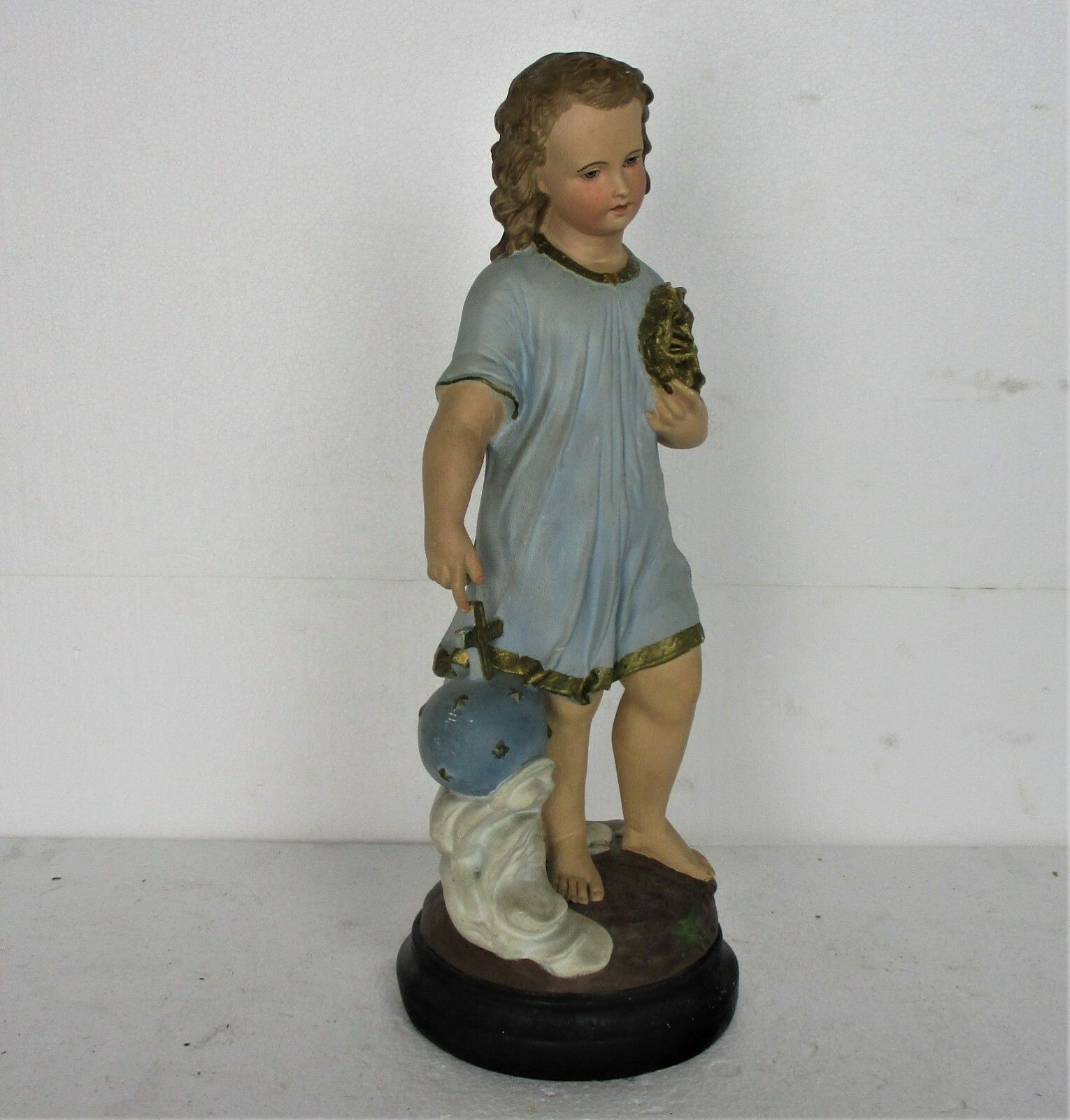 Statue Infant Jesus Santo Nino Plaster Chapel Collector Gorgeous Sweet Wreath photo furniture