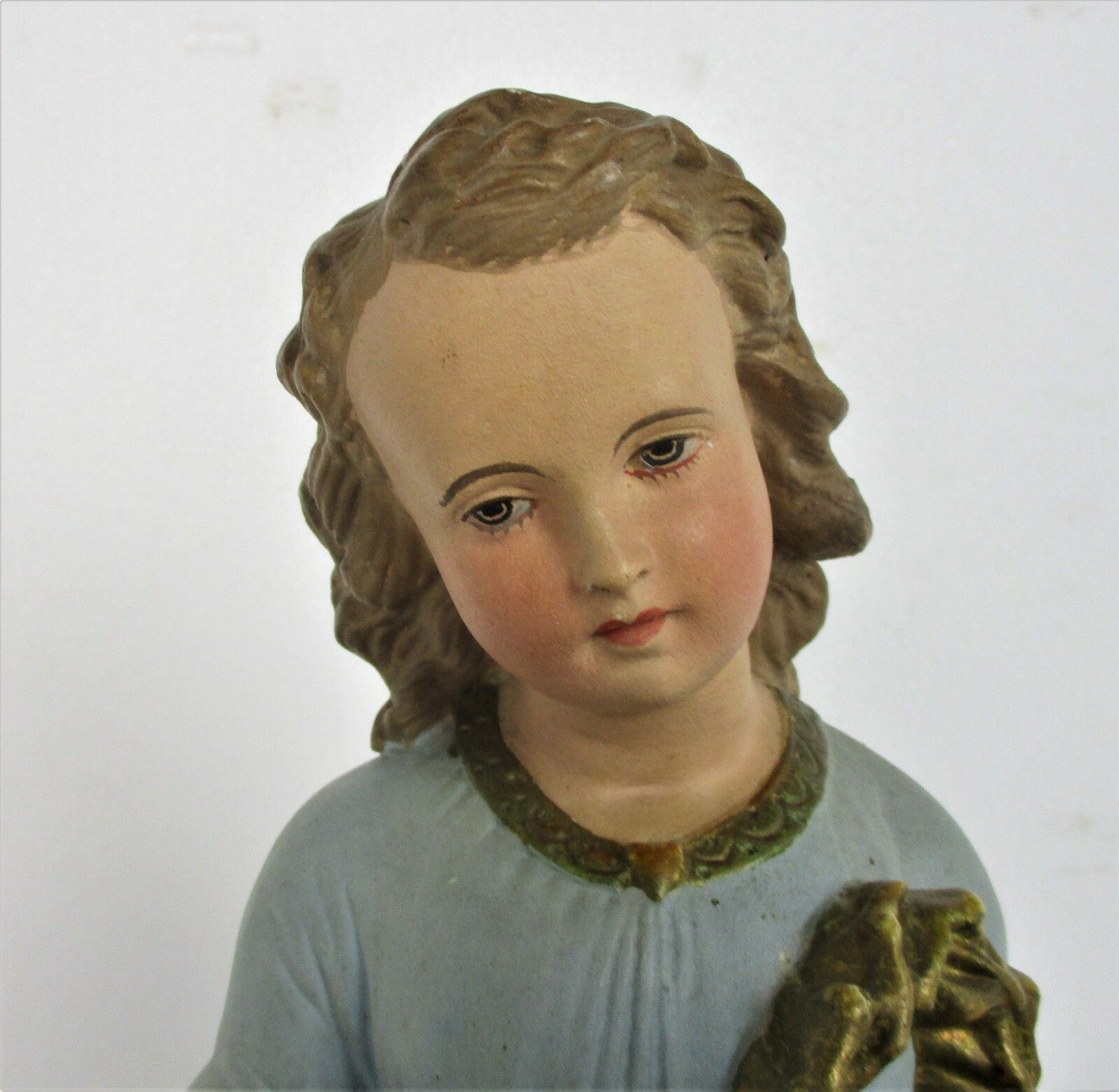 Statue Infant Jesus Santo Nino Plaster Chapel Collector Gorgeous Sweet Wreath photo vinterior