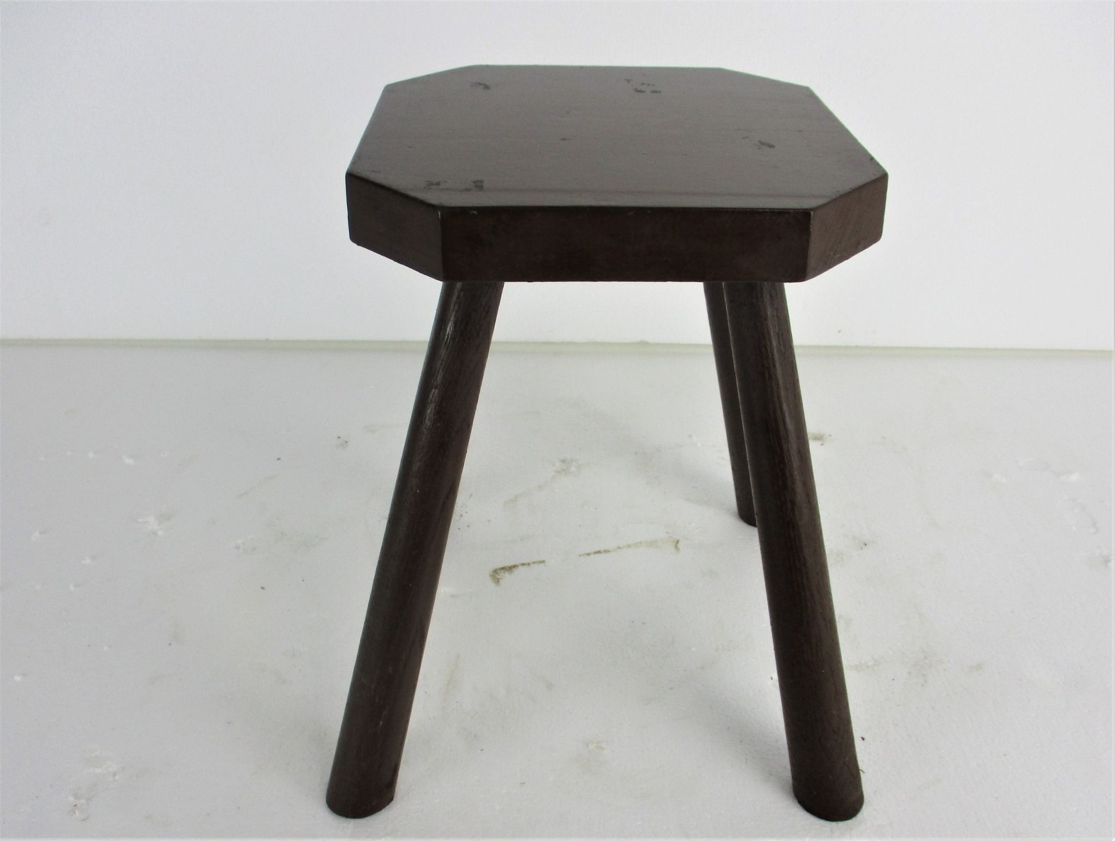 Antique Hand Carved Wood  Milking Stool Pedestal Table Pedestal Barn Style Funky photo furniture
