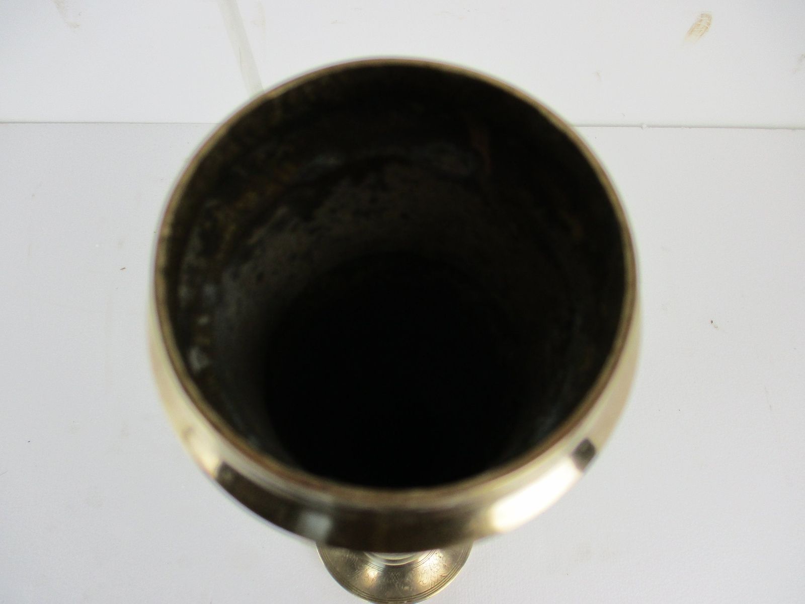 Xl Floor Candle Holder Candle Stick  Etched Engraved Brass Ornate Beautiful 29.3 photo 404.0