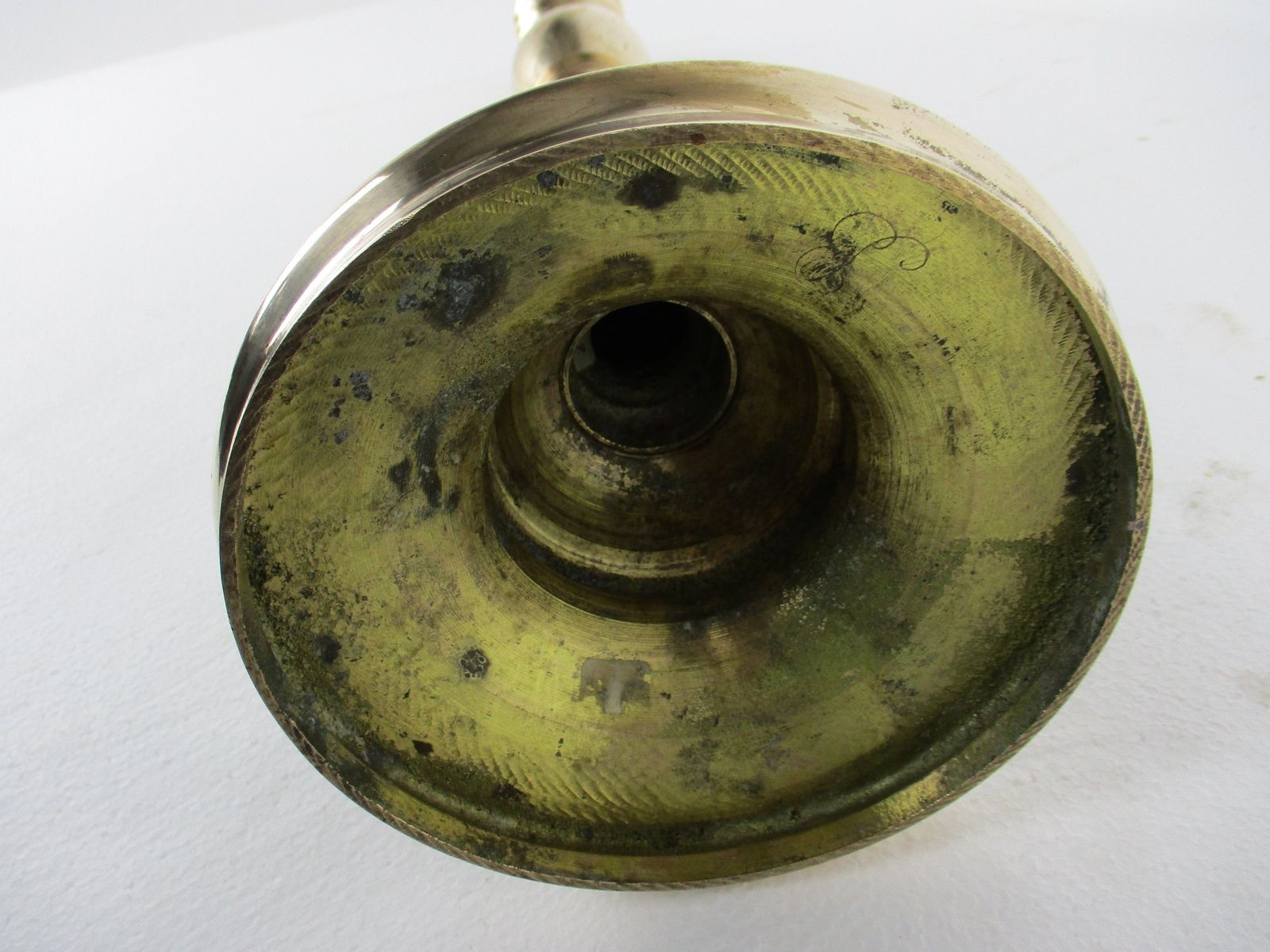 Xl Floor Candle Holder Candle Stick  Etched Engraved Brass Ornate Beautiful 29.3 photo vinterior