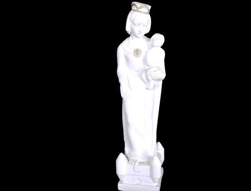 Our Lady Viscountess Fortress With Infant Collector Madonna Ave Maria Plaster St