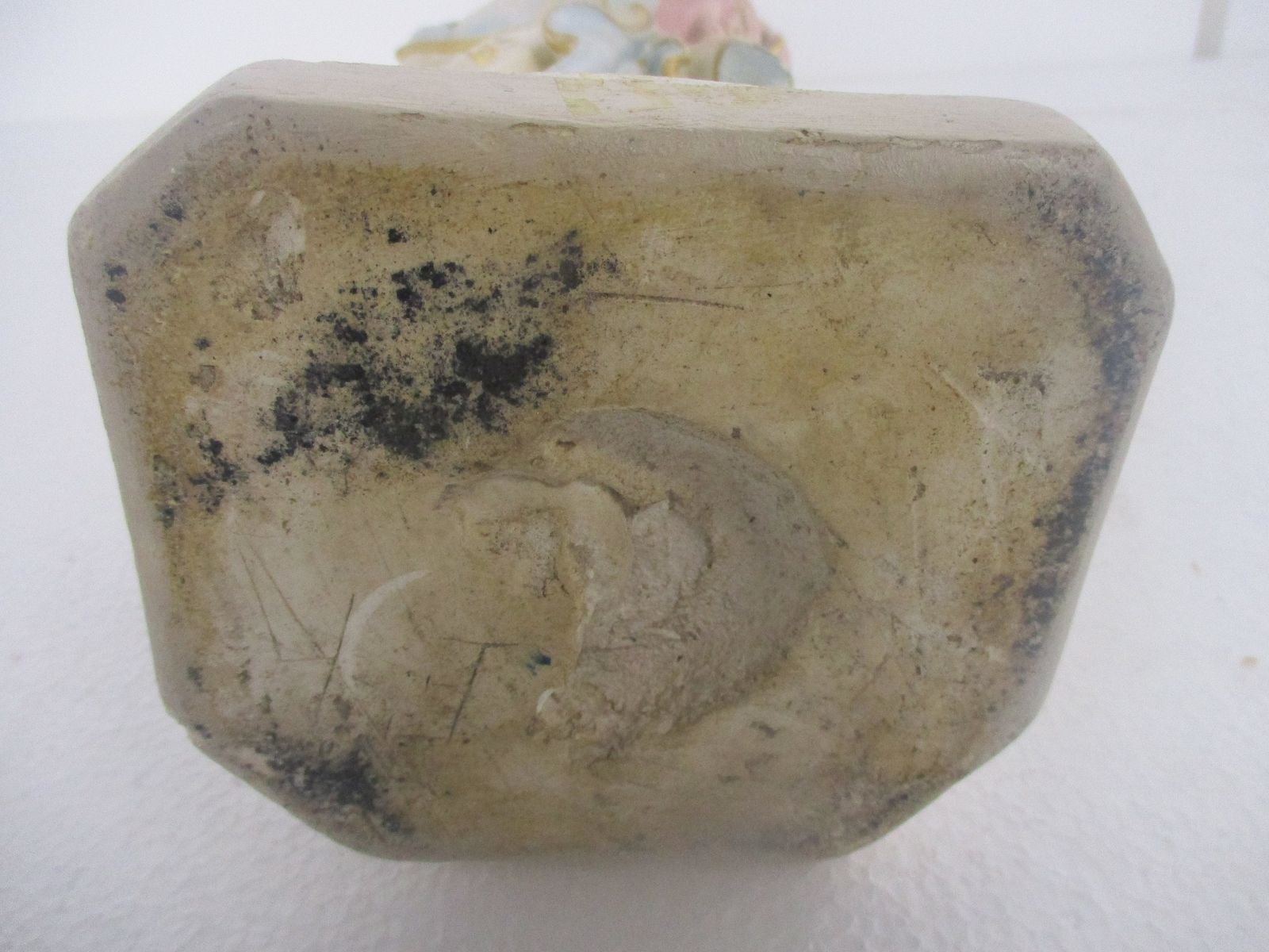 photo furniture Statue Virgin Mary Madonna Infant Child Jesus Treading On Snake Plaster Htf 16.1