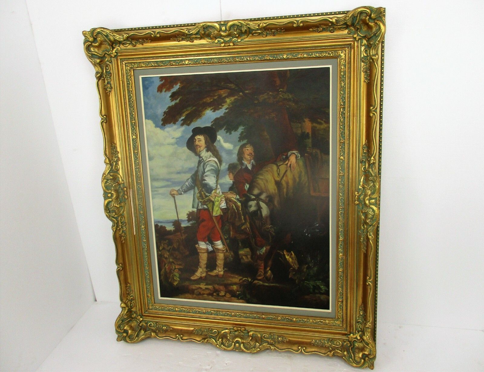 Xl  Oil Painting Ornate Wood Plaster Frame  Musketeers Gorgeous Frame photo for sale