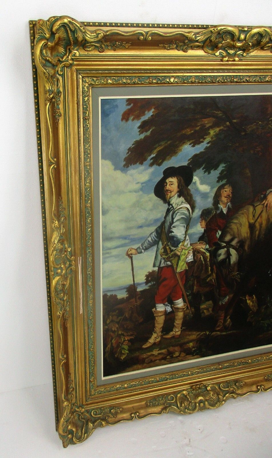 Xl  Oil Painting Ornate Wood Plaster Frame  Musketeers Gorgeous Frame photo vinterior