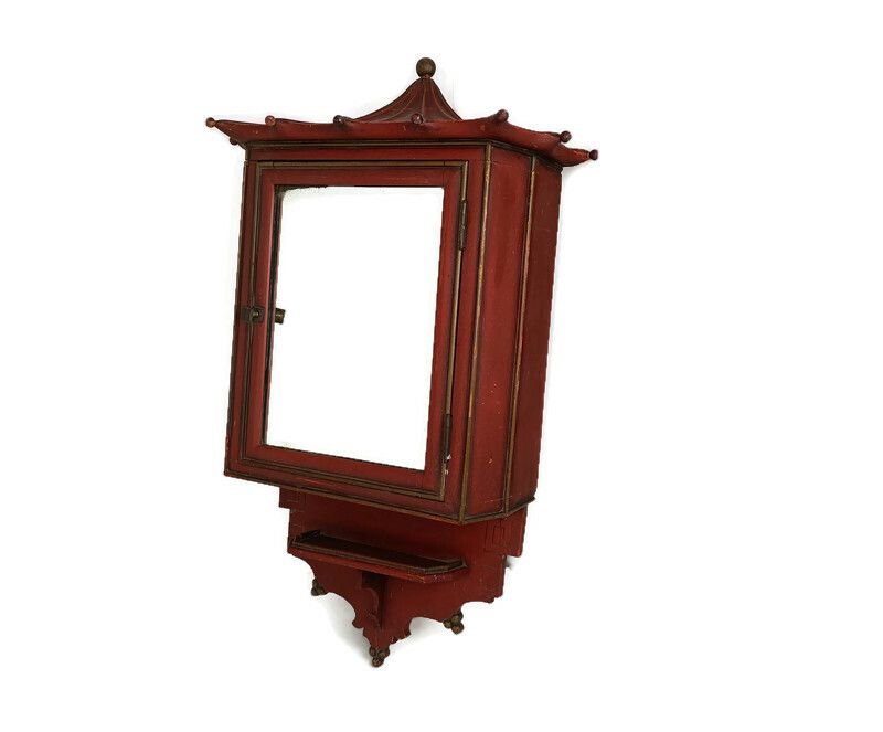 Medicine Apothecary Pharmacy Cabinet Chinese Style, Wood, Bathroom Kitchen Moder
