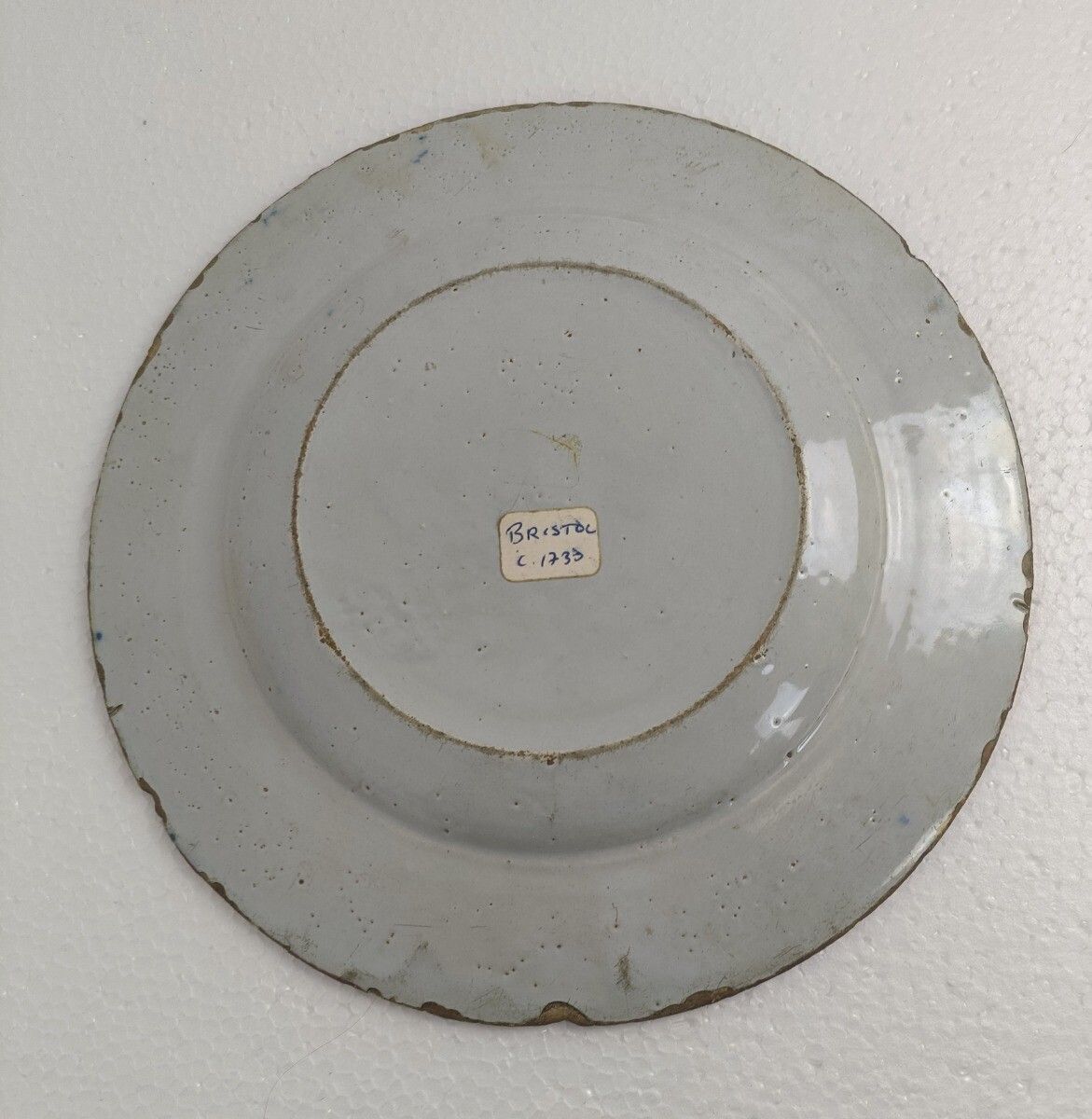 18th Century Bristol  Wall Hanging Charger Plate Blue White Antique Small Collec photo 117.0