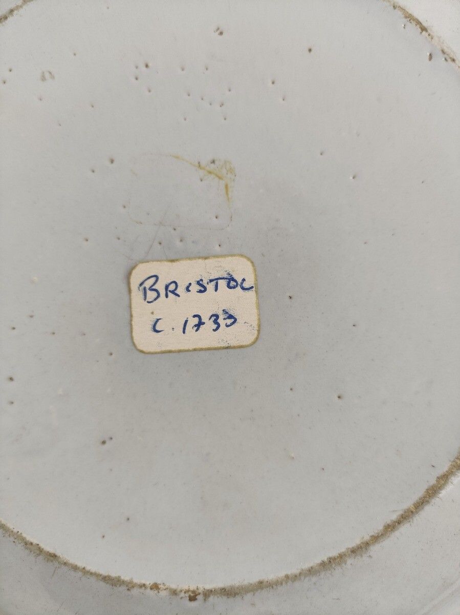 18th Century Bristol  Wall Hanging Charger Plate Blue White Antique Small Collec photo vinterior