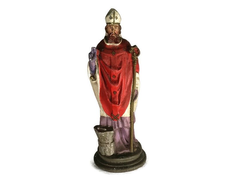 Statue Saint Eligius Elooi Patron Saint Of Blacksmiths Gold And Silverversmiths