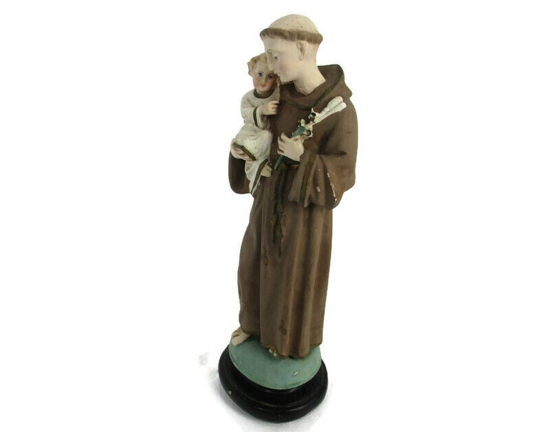 St Anthony Padua Of Lisbon Infant Child Plaster Statue Doctor Of The Church