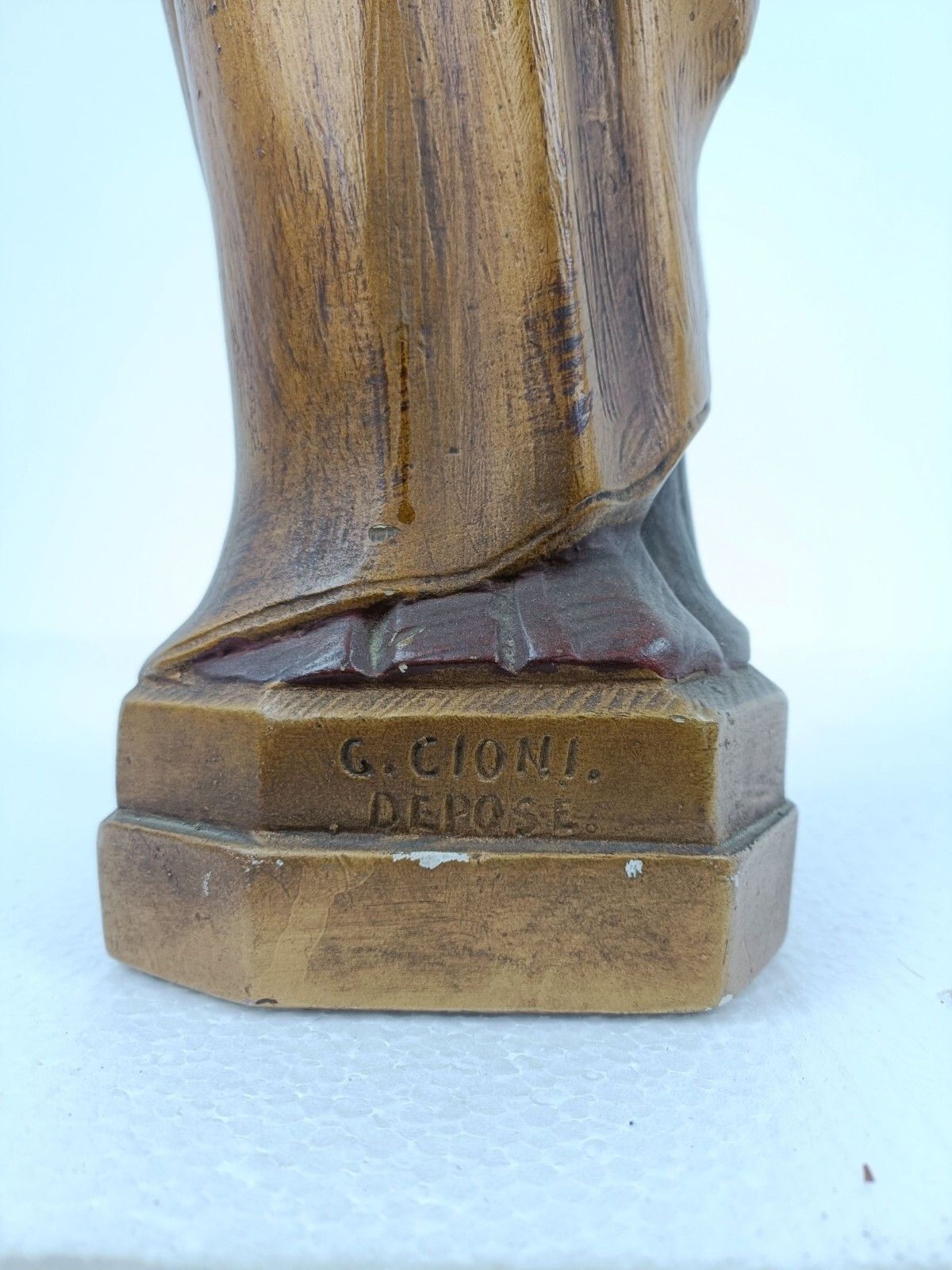 photo for sale Statue Our Lady Of Tongeren Black Madonna Infant Jesus Grapes Collector Plaster