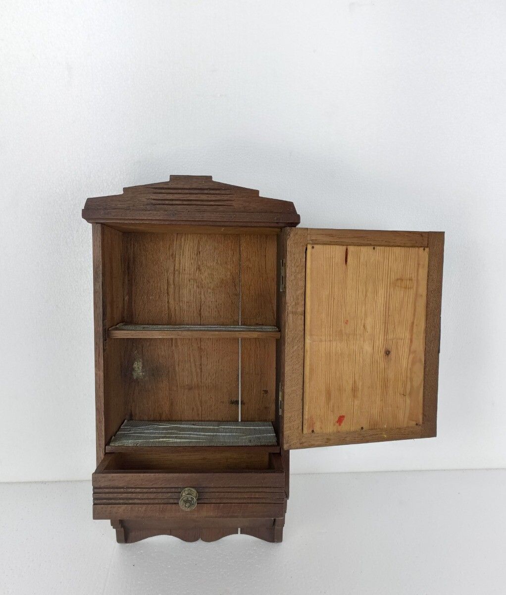 Antique Medicine Apothecary Bathroom Cabinet, Letter Box, Beveled Glass, Letter photo vinterior