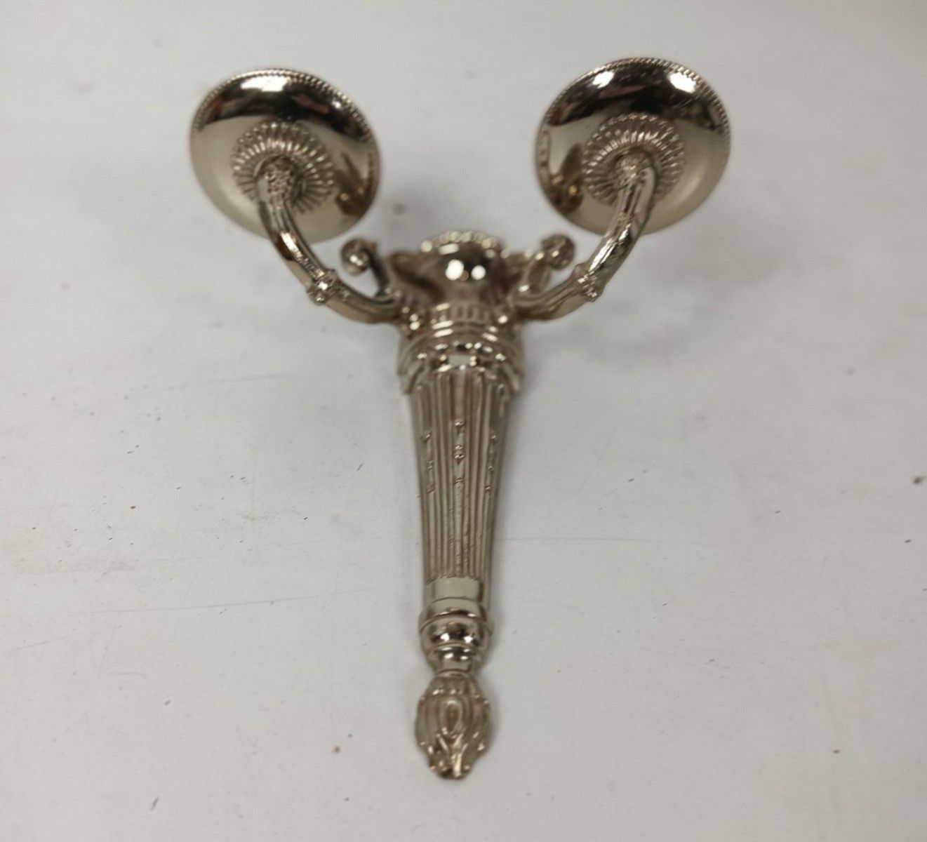 Vintage Metal Two Arm Double Wall Sconce Lights Vintage Empire Torch Style Silve photo furniture