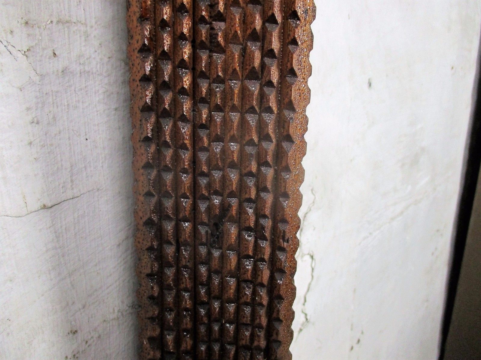 Xxxl Hanging Wooden Wall Crucifix Cross Folk Tramp  Church Art Extremely Htf 42" photo vinterior