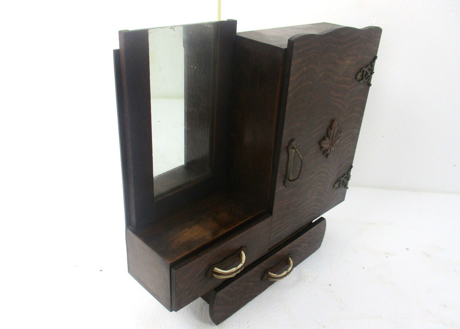 Art Deco Kitchen Apothecary Medicine Wall Bathroom Cabinet Wood Mirror  1920s photo Furniture