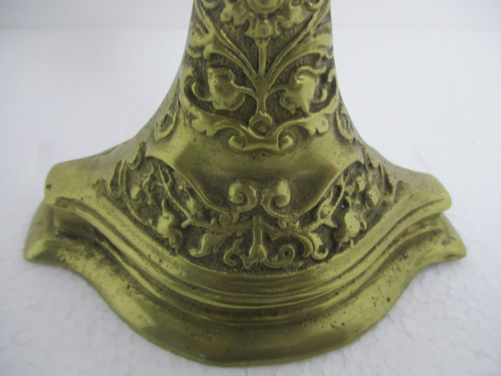French Standing Altar Church Chapel Crucifix Cross Ornate Brass Fleur De Lis Bea photo 223.0