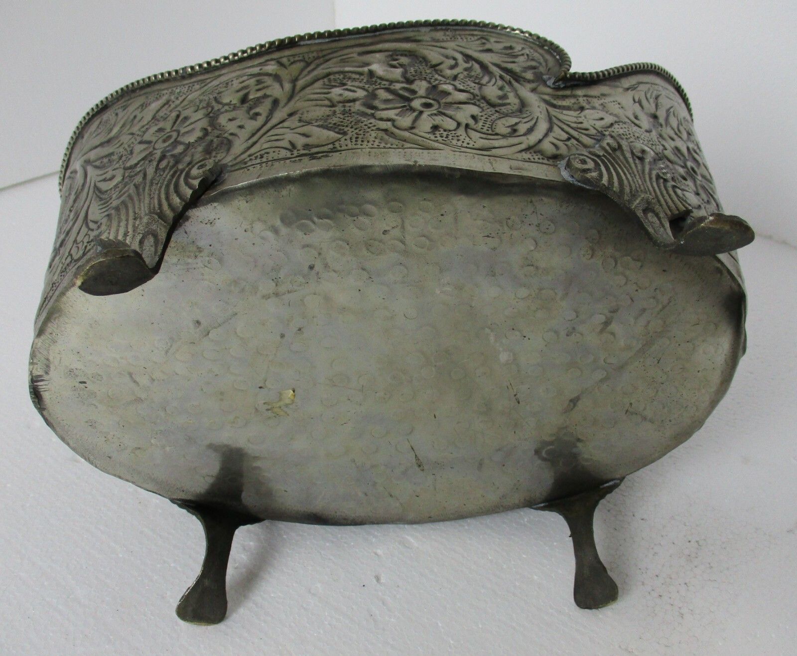 photo furniture Faux Brass Spelter Planter Jardinière Ornate Embossed Centerpiece Legged Flowers