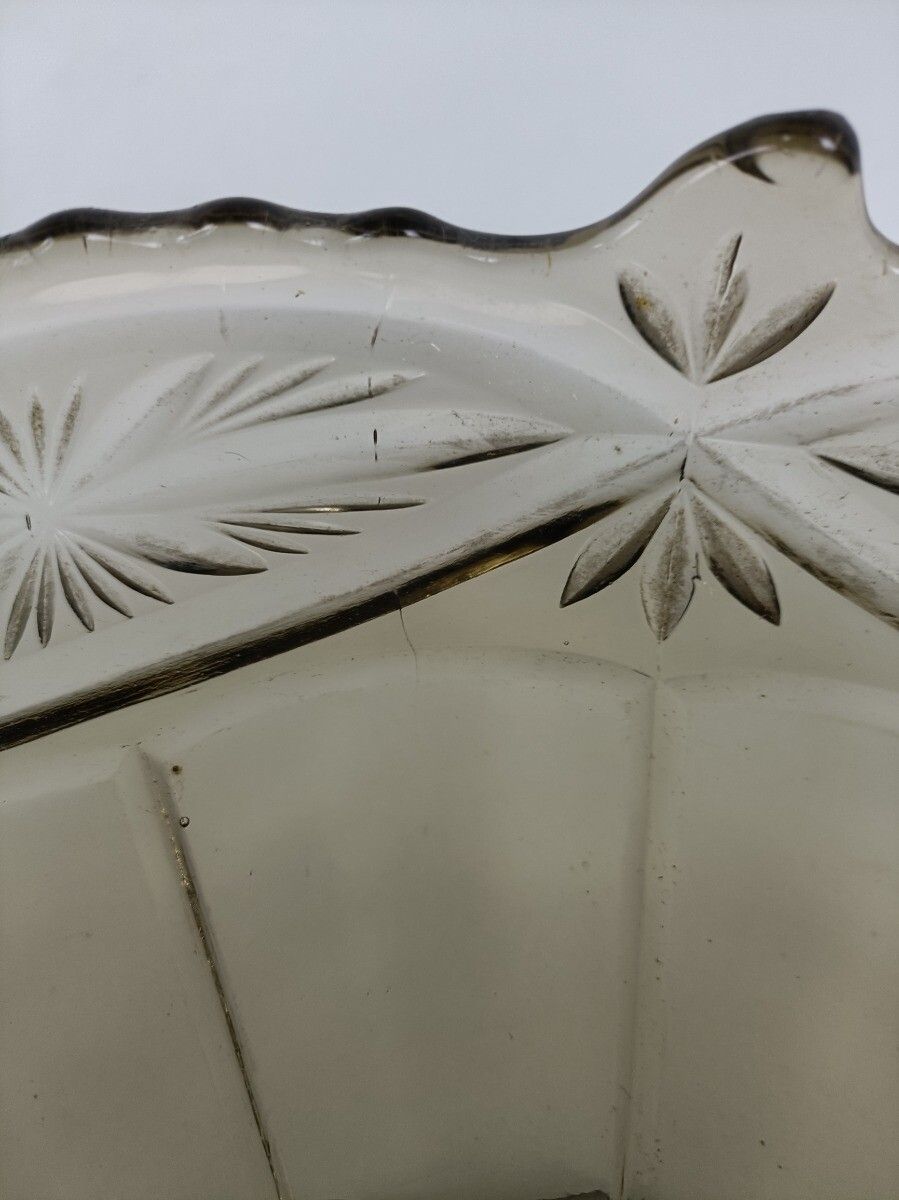 Art Deco Smoked Art Glass Antique Dish Centerpiece Luxval Val St Lambert photo Home Decor