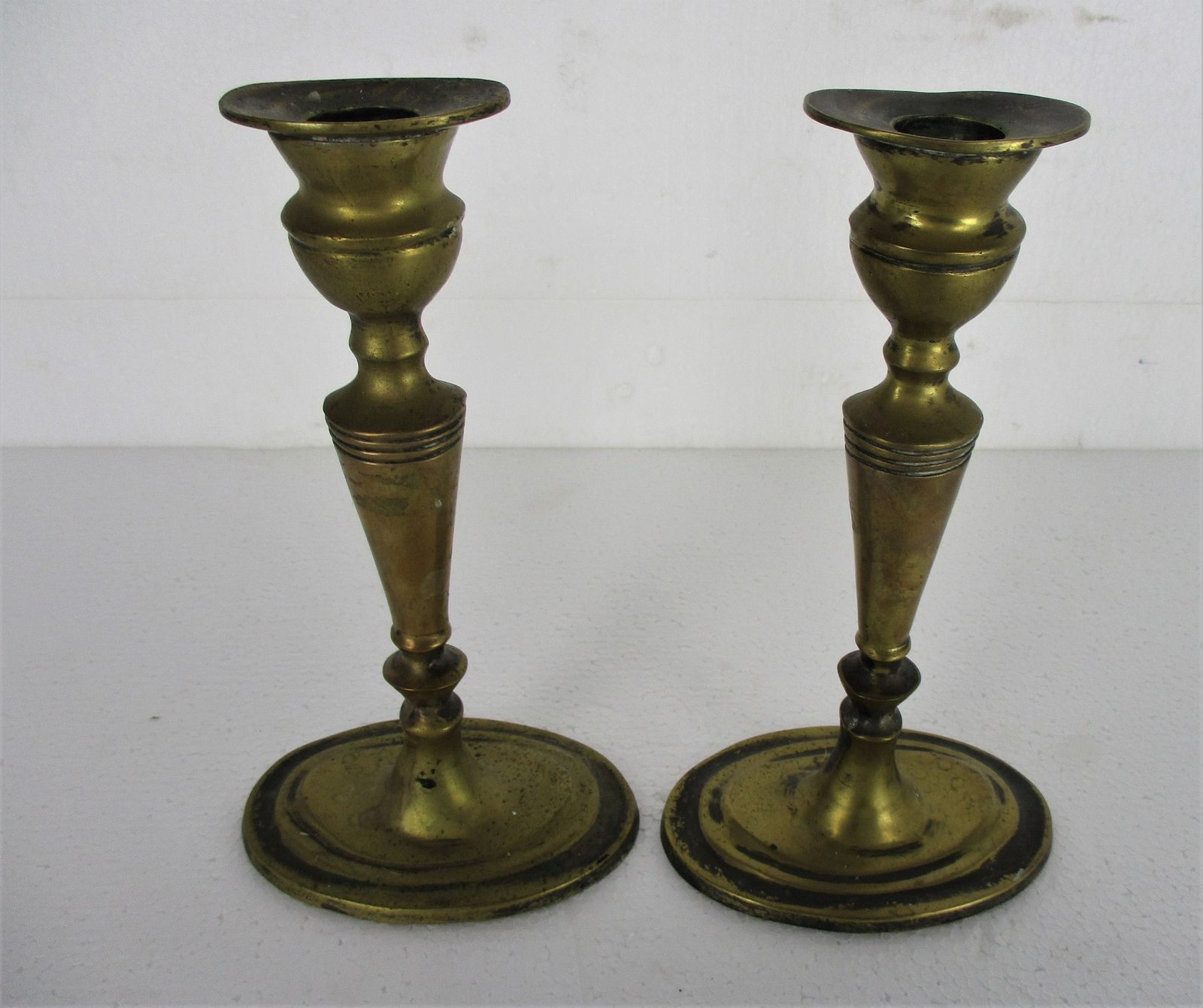 Antique Bauhaus Art Nouveau Candle Sticks Candle Holders Brass Stylish photo 125.0