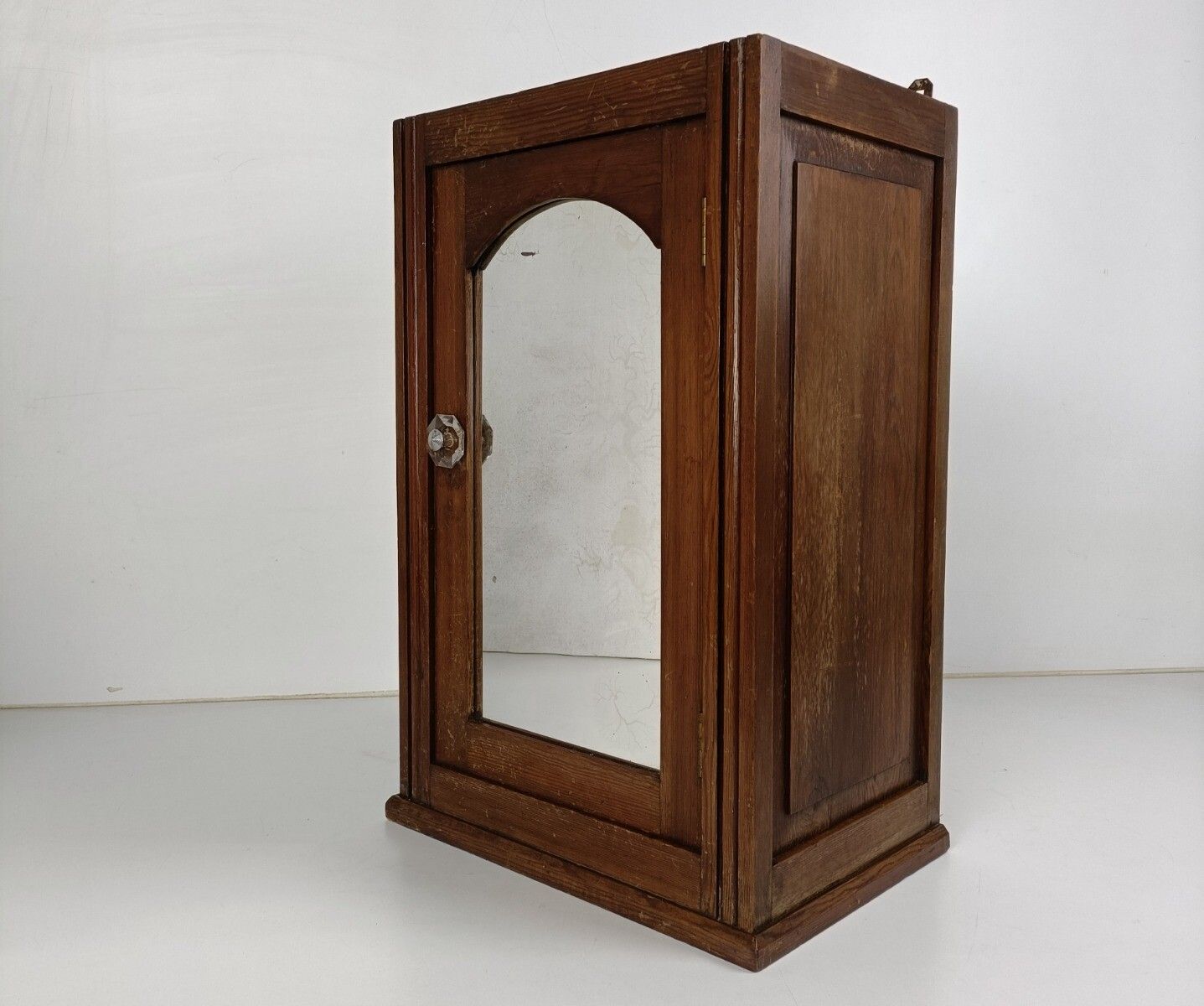 Large Medicine Kitchen Bathroom Cabinet Oak Glass Door Handle Art Deco Barn Styl photo for sale
