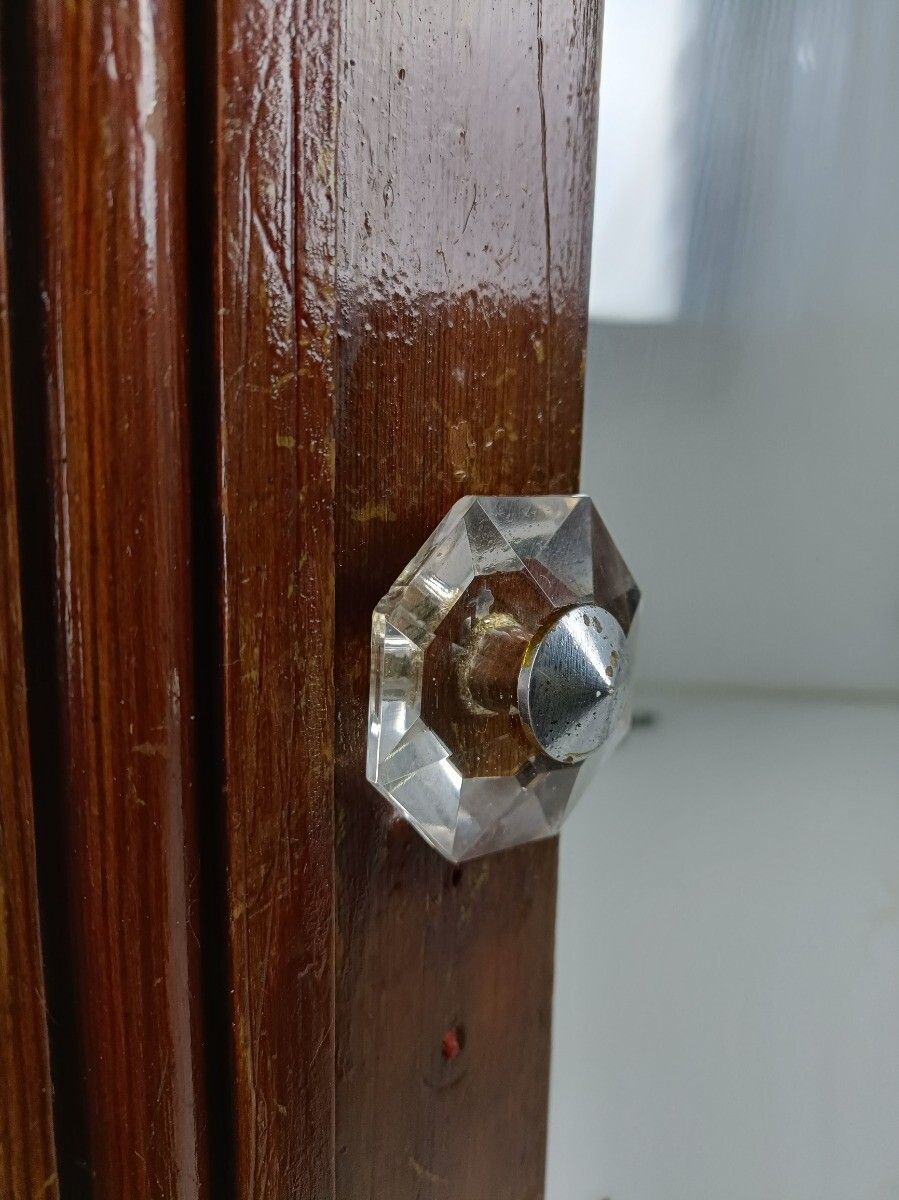 Large Medicine Kitchen Bathroom Cabinet Oak Glass Door Handle Art Deco Barn Styl photo Furniture