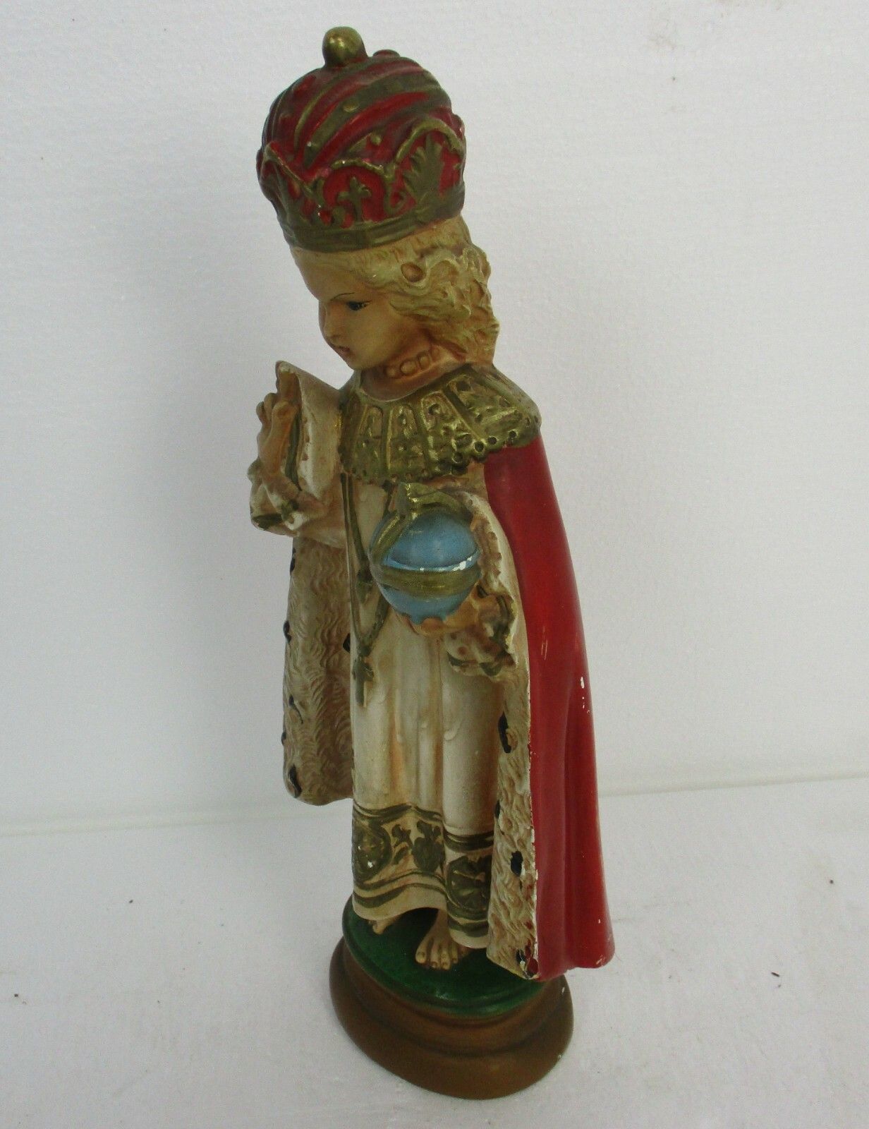 Statue Infant Of Prague Infant Jesus Santo Nino Plaster Collector 30s 14.37" photo vinterior
