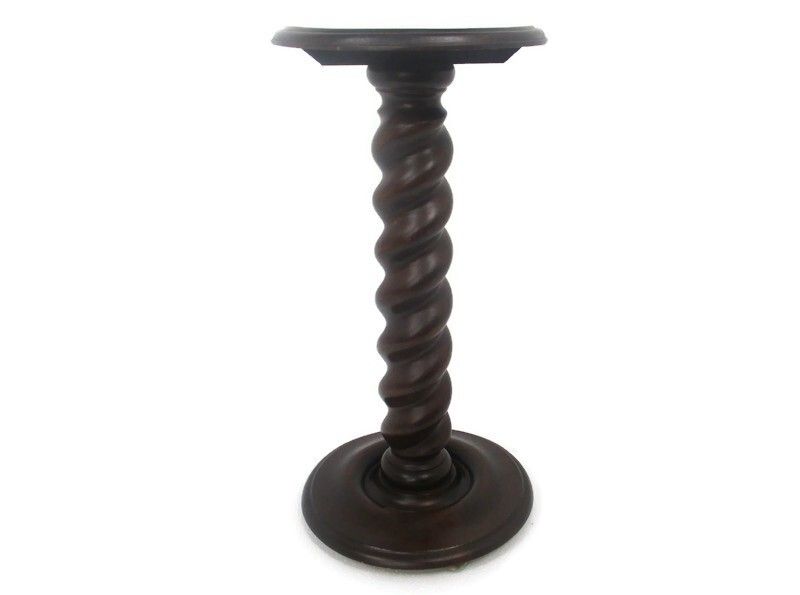 L Hand Carved Ornate Wood  Barley Twist Pedestal  Table Bonsai  Plant Stand