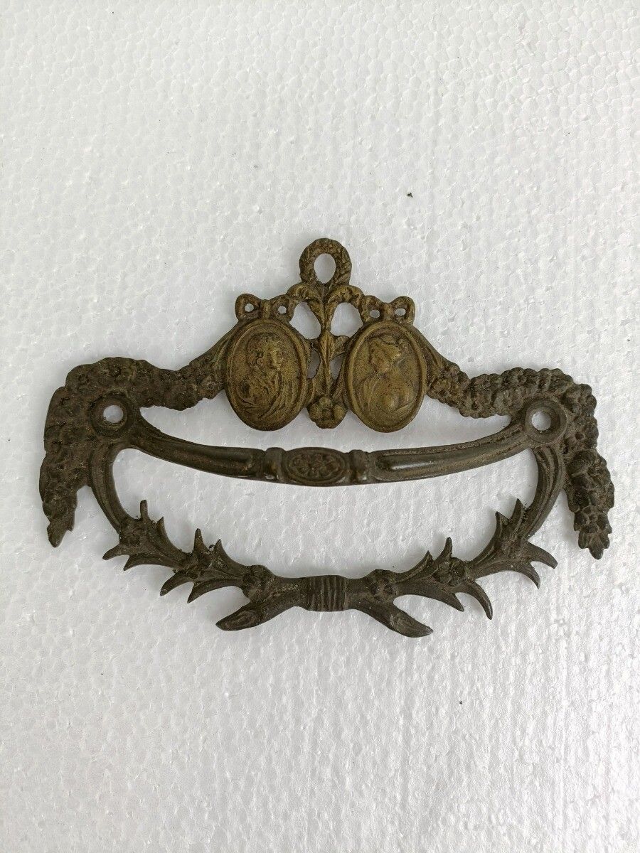 Antique Brass Door Knob Handle Architectural Reclaimed Salvaged Trim Medallions photo 61.0