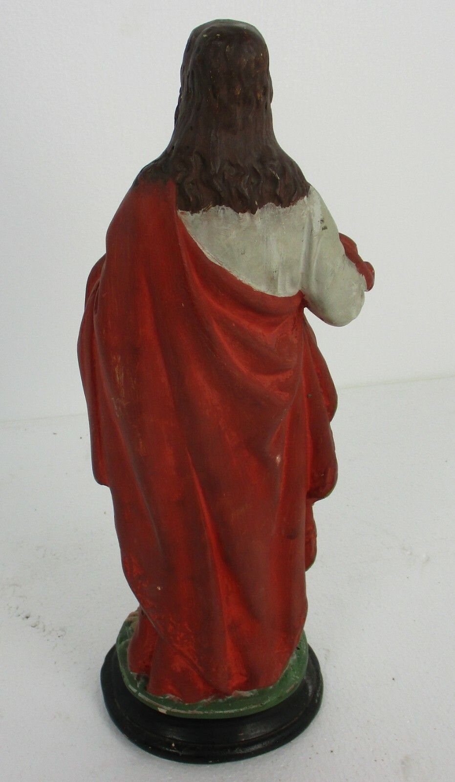 Antique Statue Jesus Christ Savior Sacred Heart Neo Gothic 1900s Plaster 16.53" photo vinterior