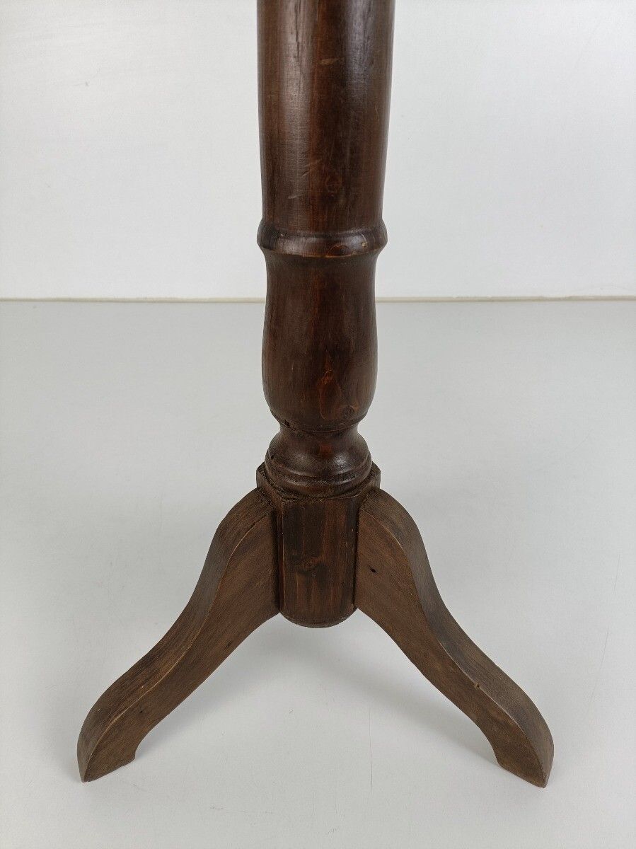 Wooden Side Coffee Table Pedestal Tripod Ornate Plant Stand Bonsai Stand Farmhou photo for sale