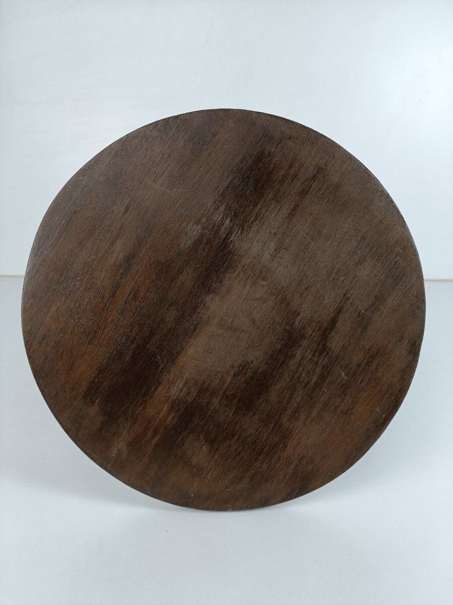 Wooden Side Coffee Table Pedestal Tripod Ornate Plant Stand Bonsai Stand Farmhou photo 202.0