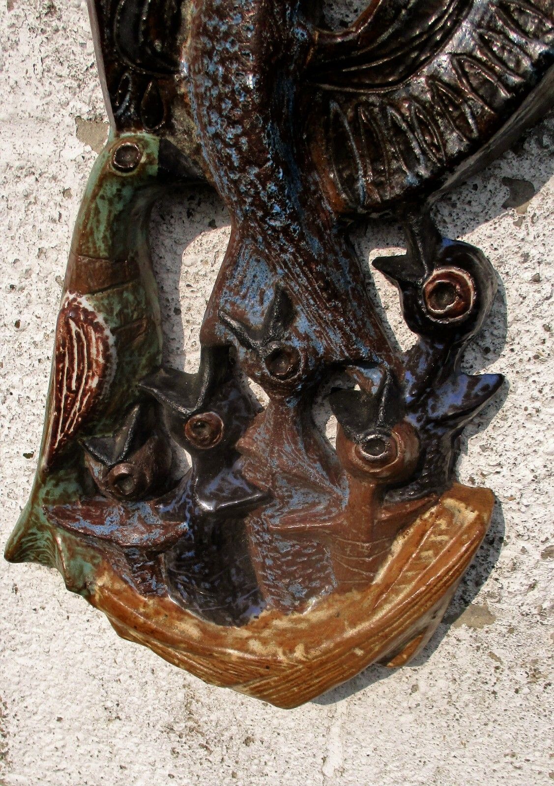 Bird Of Paradise Mid Century Modern Design Ceramic Wall Plaque Era Tieberghien photo 89.0