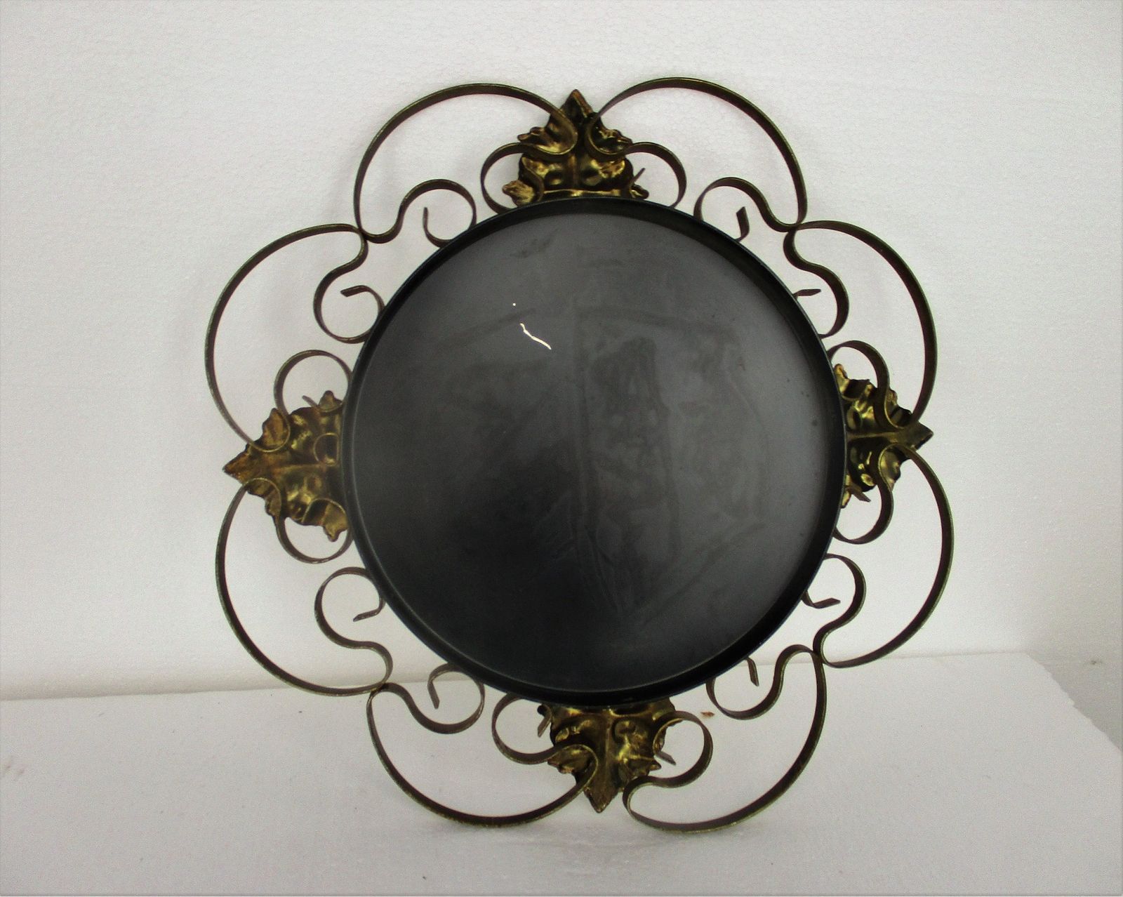 Retro Modernist Starburst Sunburst Metal Wall Mirror Mid Century Modern Leafs Mo photo buy