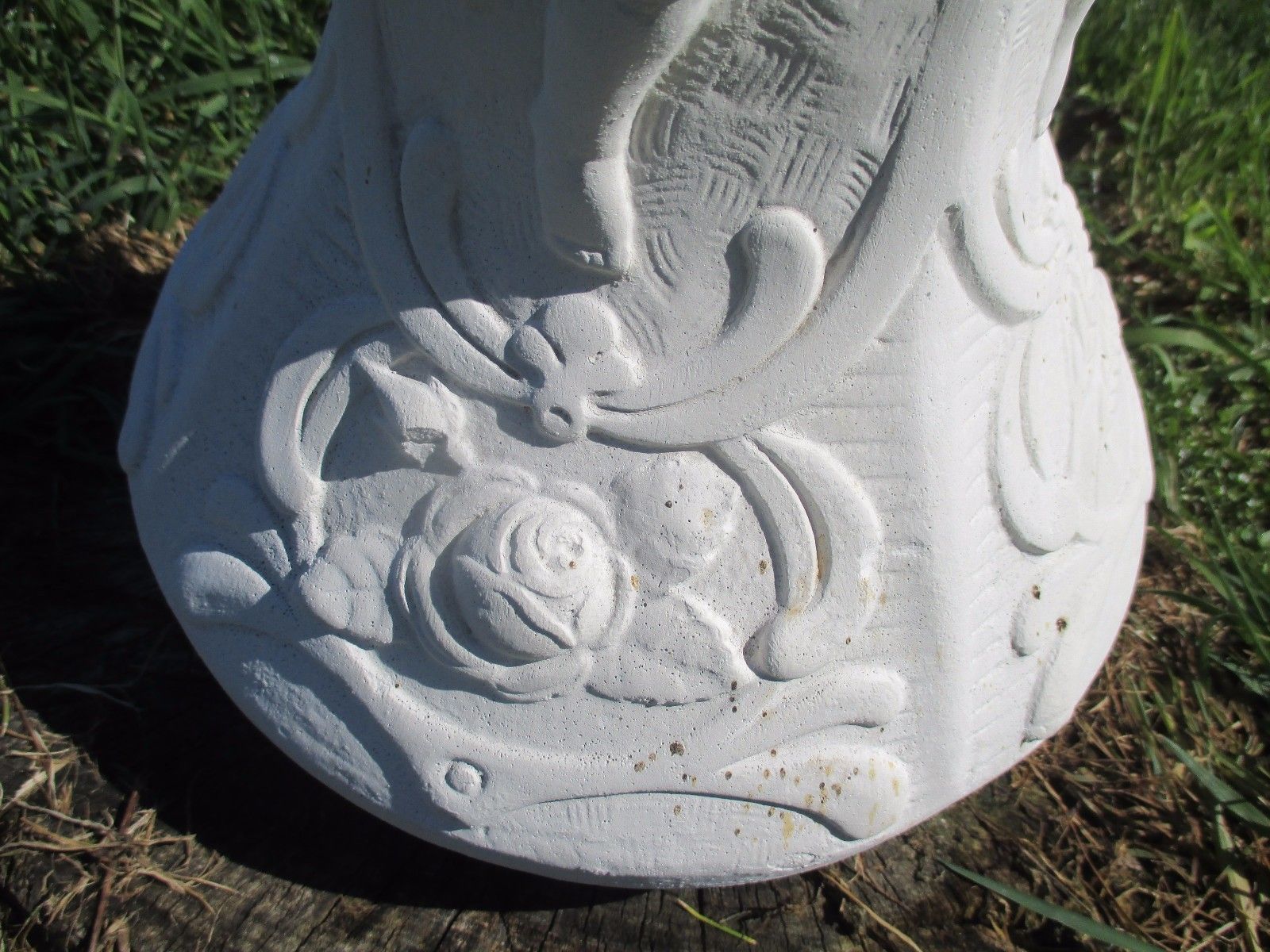 Plaster White Large Vase Hand Made Putti Four Seasons Very Rare Stunning photo vinterior